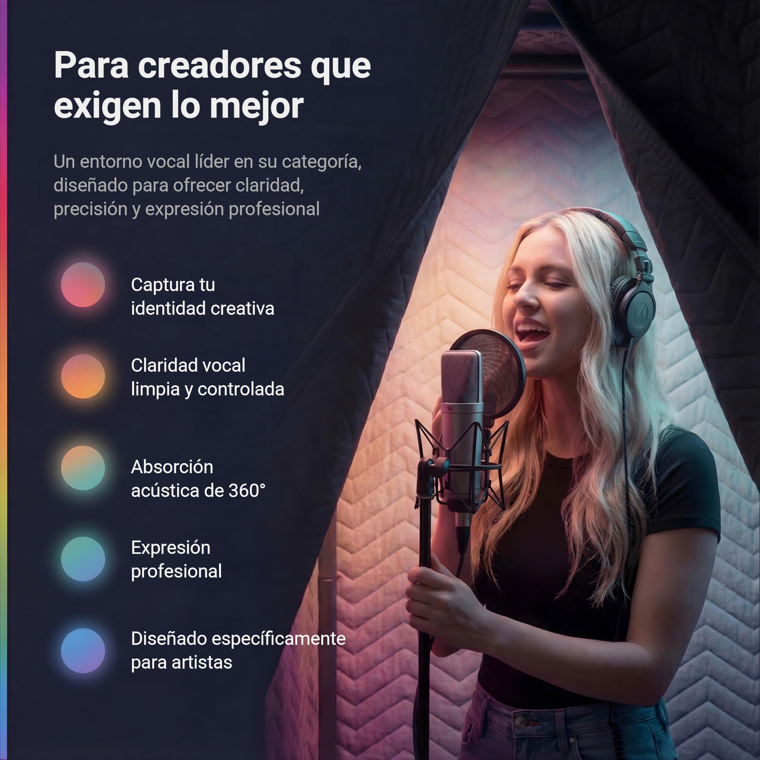 Snap Studio Cabina vocal portátil, original y mejor para grabación de