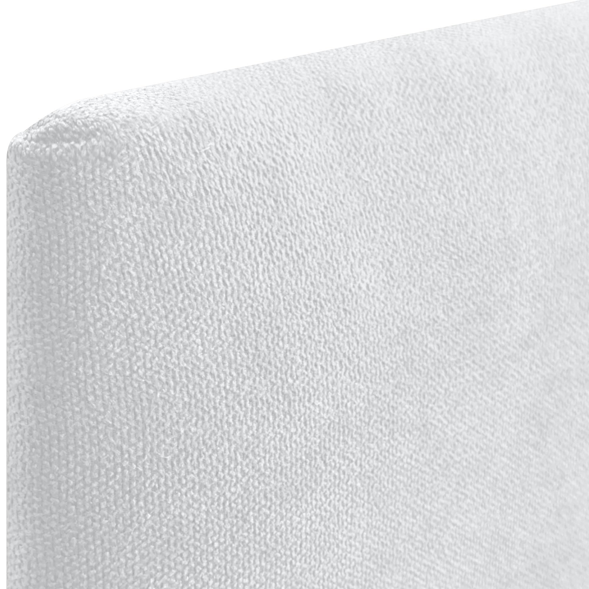 DHOME Testiera Imbottita Liscia in Tessuto Aqualine Altezza 70CM Spessore 4cm e 8cm per Parete Acustica Testiere Fonoassorbenti Letto Camera da Letto (Tessuto Bianco, 160cm, Spessore 4cm)