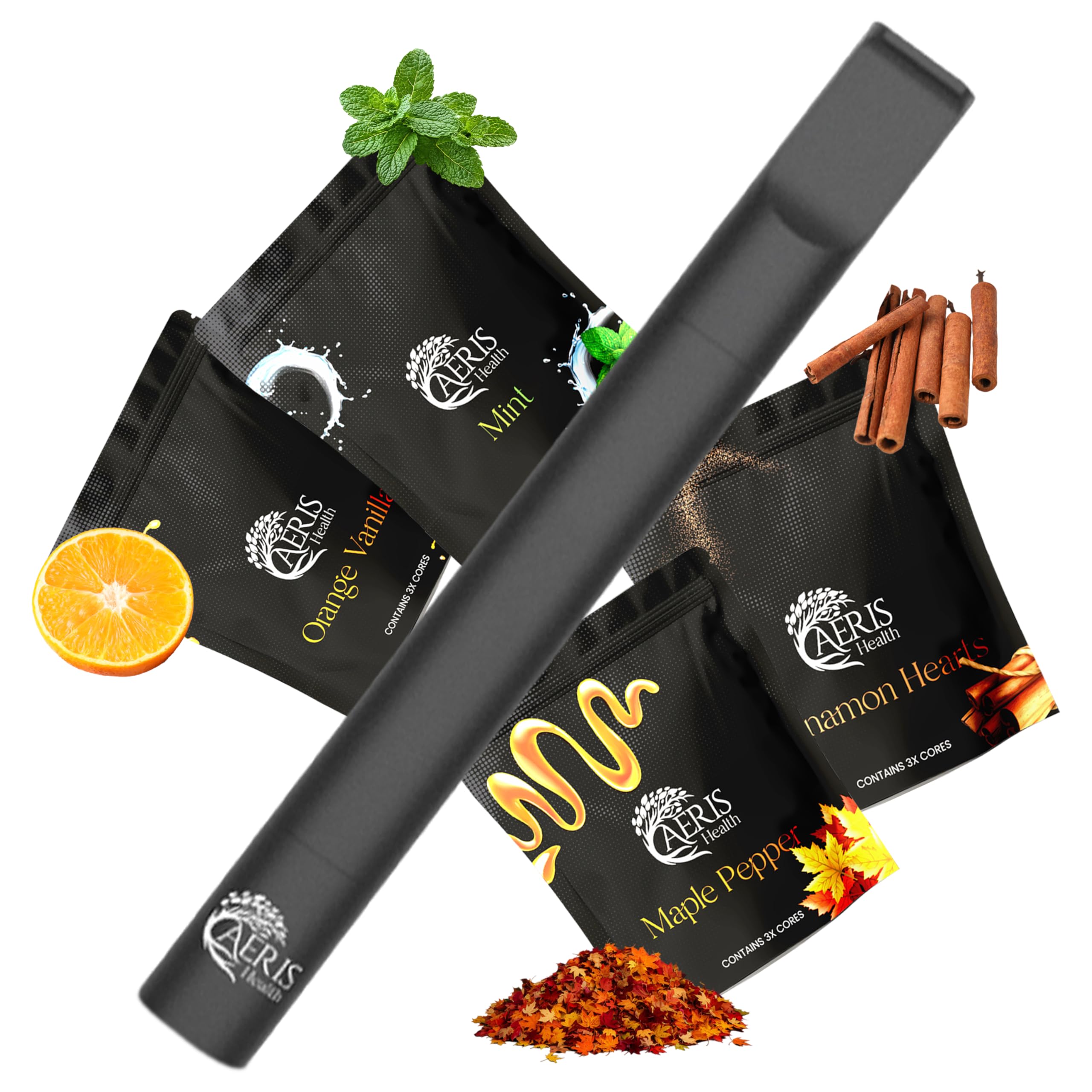 Flavored Air Device | Smokeless Inhaler with 12 Natural Flavor Cores | Portable, Non-Electric, Nicotine & Tobacco Free
