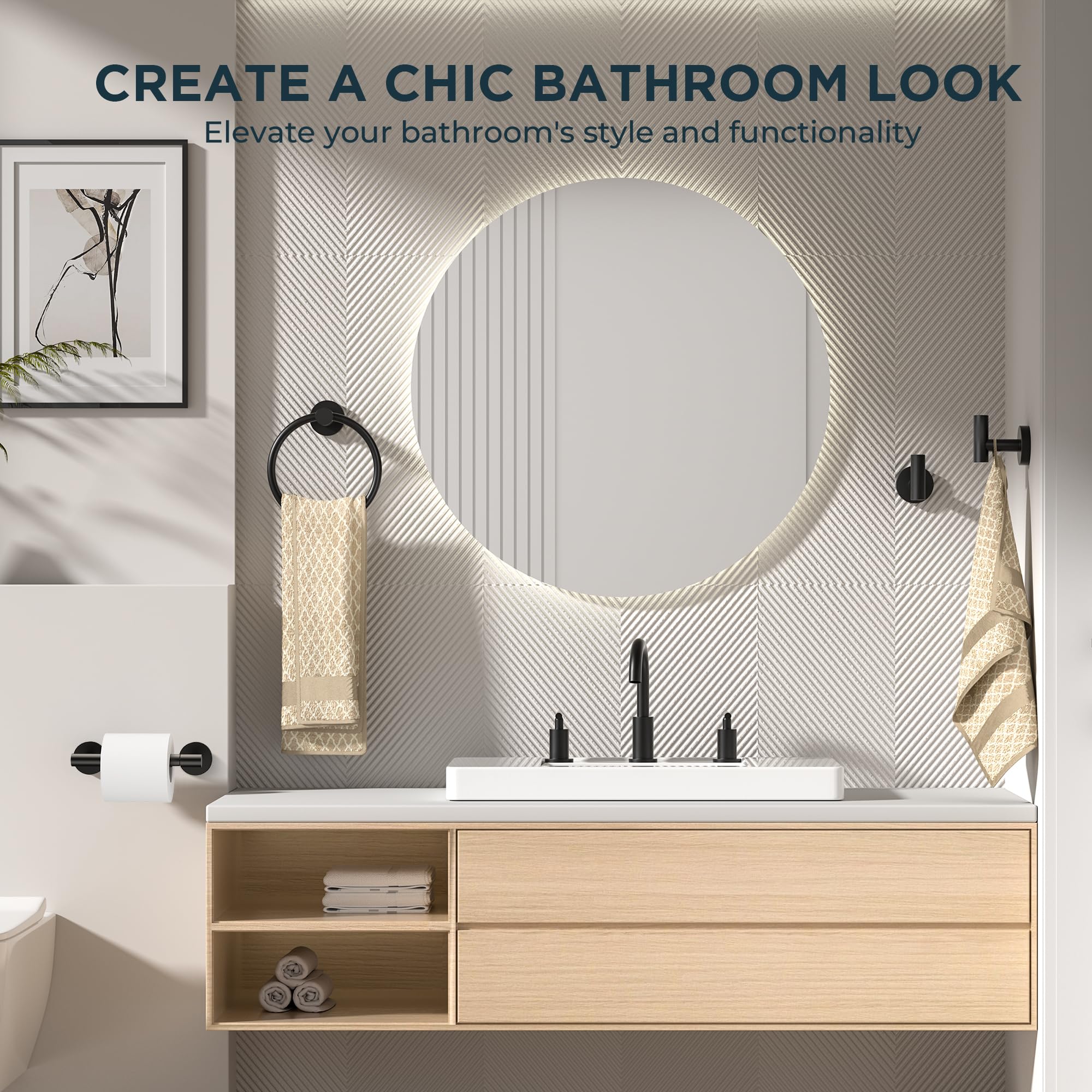 FORIOUS Bathroom Accessories Set, 4-Piece Bathroom Hardware Set — Amazon image 6