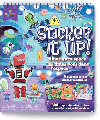 Miniatura 5 de Craft-Tastic Sticker It Up! - Libro de calcomanías reutilizable para niños, más de 650 calcomanías reposicionables crean diseños en 8 páginas