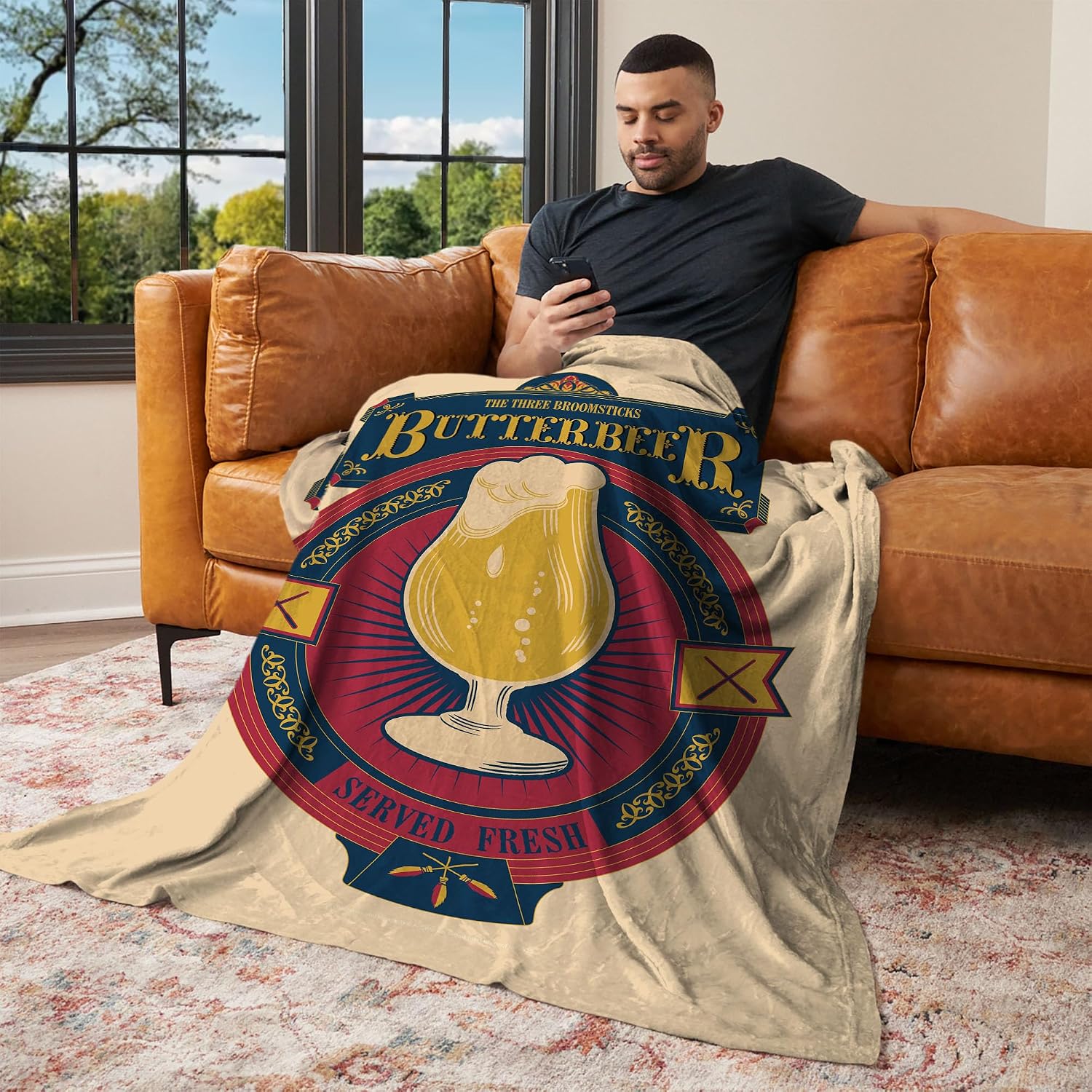 Northwest Warner Bros. Harry Potter Served Fresh Silk Touch Throw Blanket, Cozy for All Seasons, Lightweight for Couch, Sofa, Boys Girls Bedding, 50x60 Inches