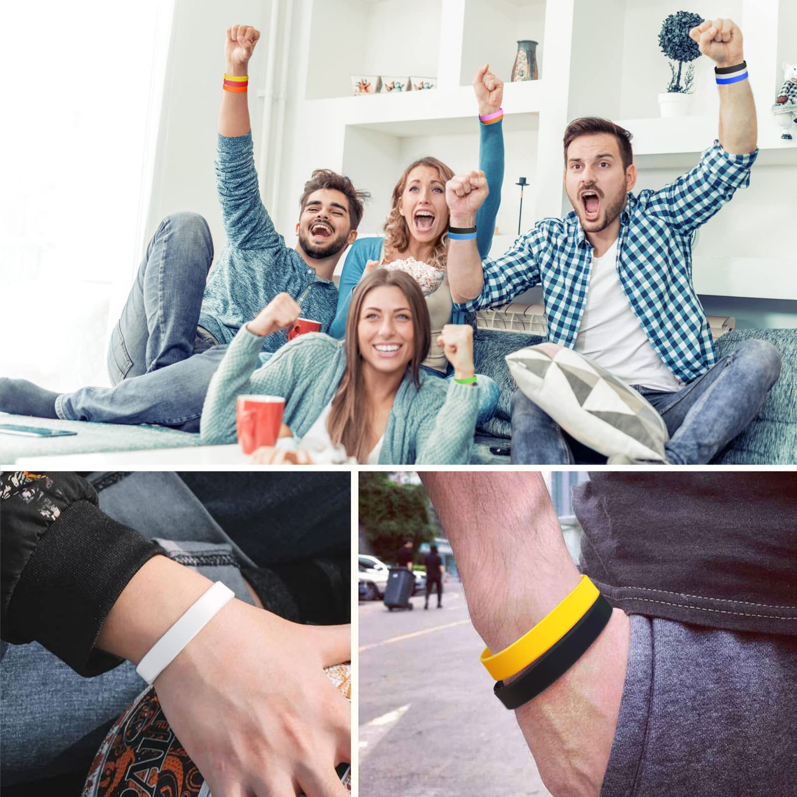 100 pezzi Braccialetti in silicone,Vuoti Braccialetto universale Sportive Braccialetti di gomma