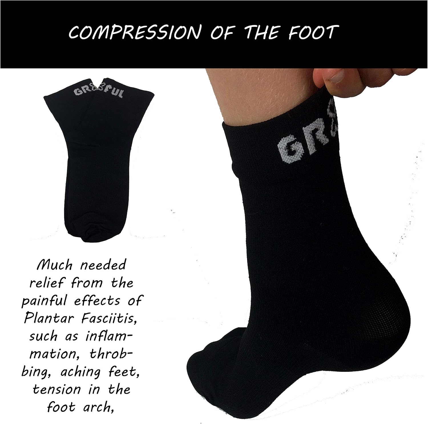 Short Compression Socks for Men & Women - Ankle Support Socks for Running Sport & Everyday Wear, Black, S/M (Pack of 1) - Image 4