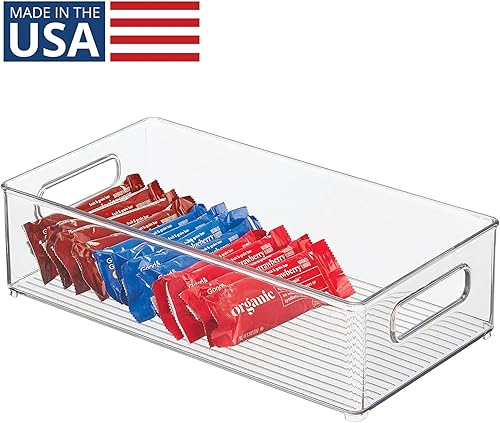 Miniatura 2 de iDesign - Contenedor apilable para refrigerador, contenedor de almacenamiento para congelador u organización de despensa, transparente, fabricado en