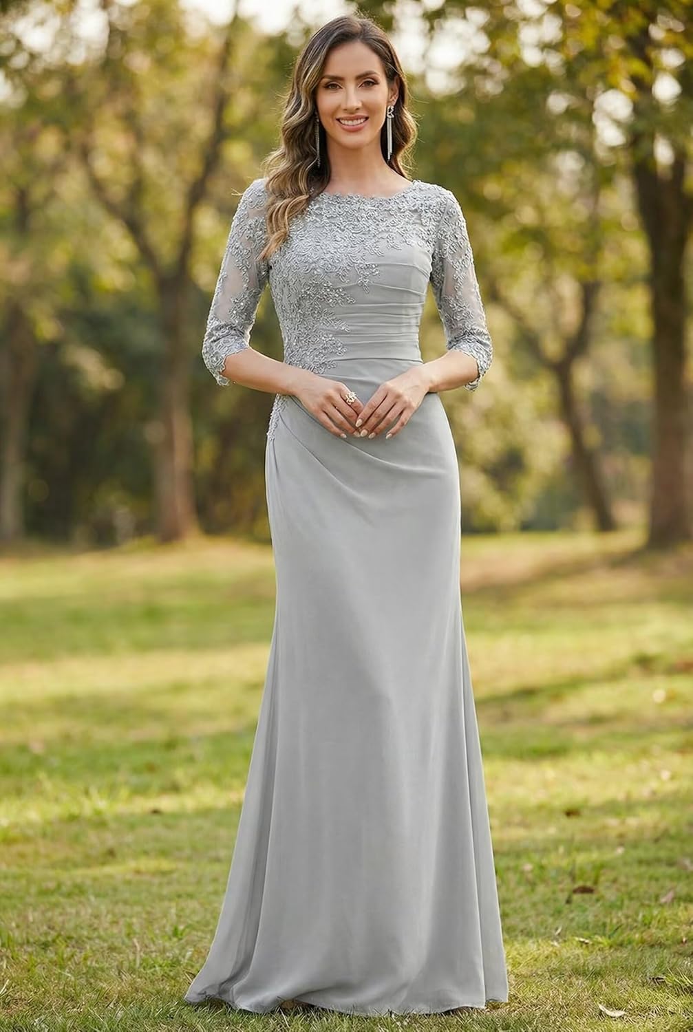 Chiffon Sequin Lace Mother of The Bride Dresses for Women A Line Prom Dresses Evening Formal Gown