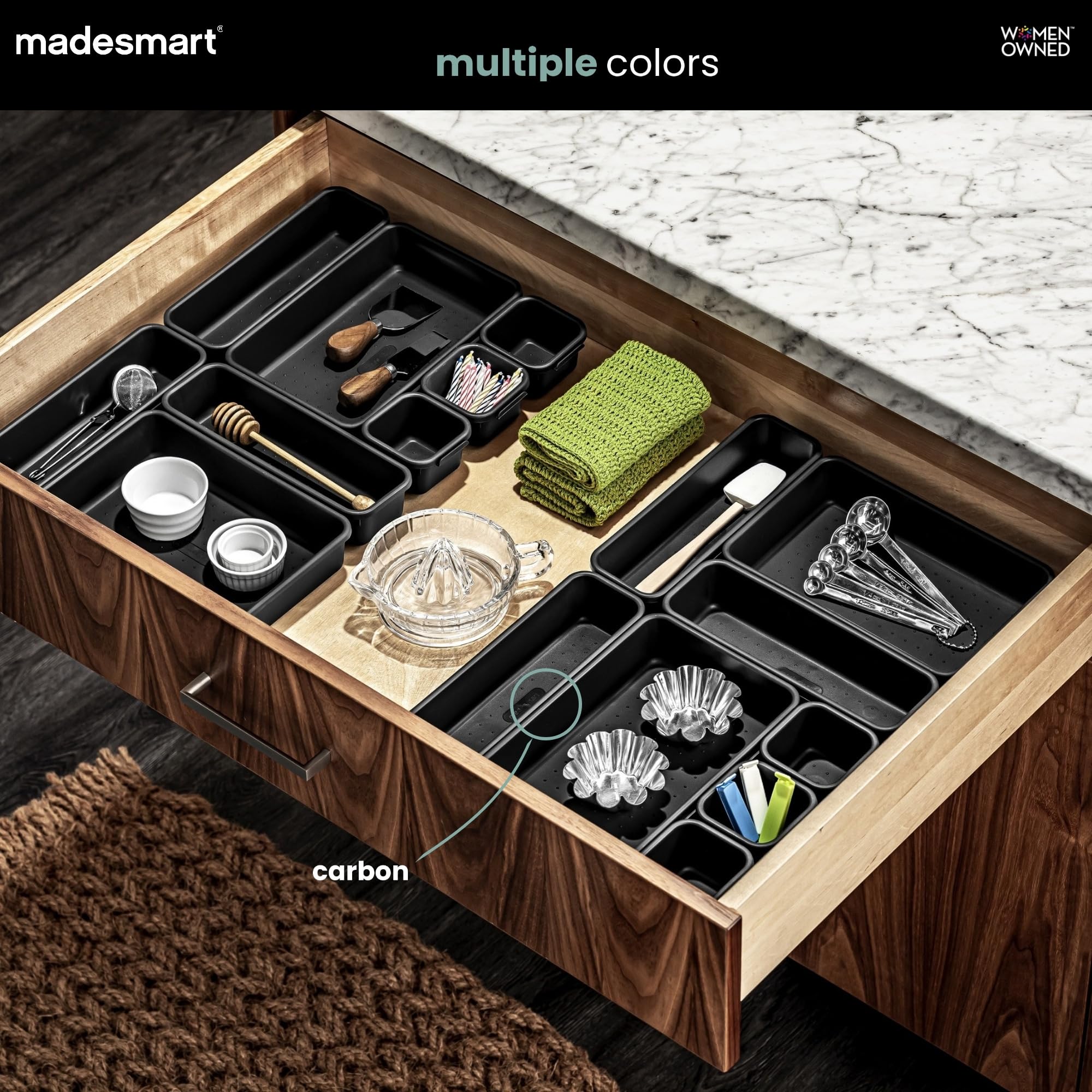 Madesmart Interlocking Bin Pack - 8 Piece Storage -4 Madesmart Interlocking Bin Pack - 8 Piece Storage -4