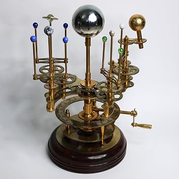 All-Brass Orrery Luxury Handcrafted Solar System Model | Functional Tellurion for Astronomy Enthusiasts, Collectors, and Elegant Home & Office Decor