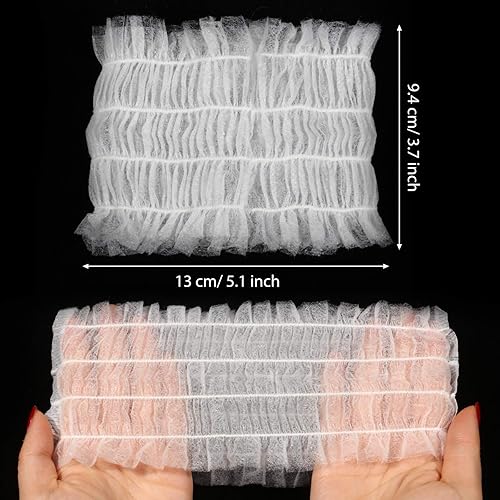 Miniatura 2 de Chuangdi 100 diademas desechables de spa, suaves y no tejidas, bandas elásticas para la cabeza, tela elástica para el cuidado de la piel,
