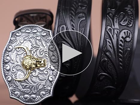 SANSTHS Cowboy Belts for Men Women Adjustable Western