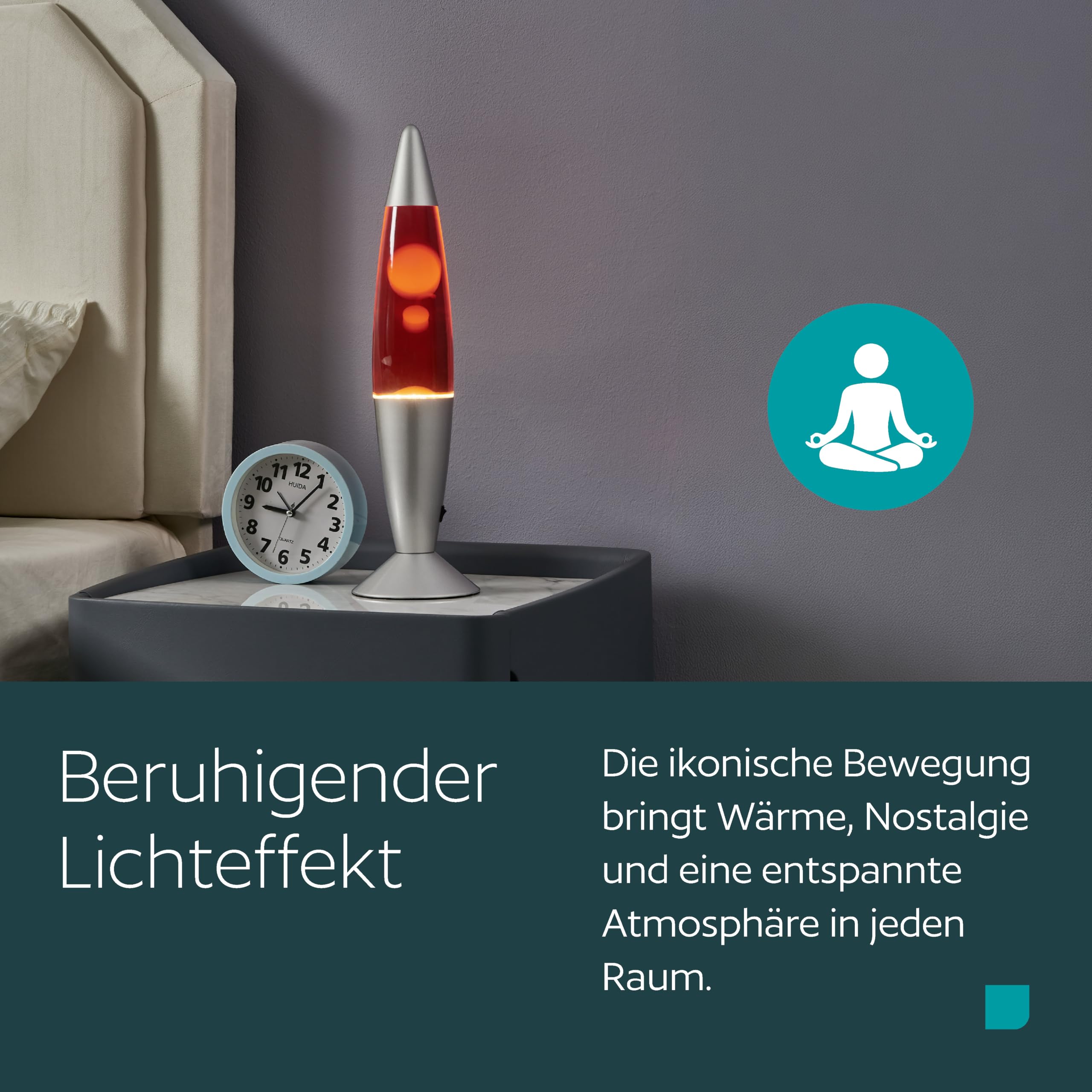 EGLO LED Lavalampe Lava, Deko Lampe Wassersäule, Retro Lavaleuchte Kinder