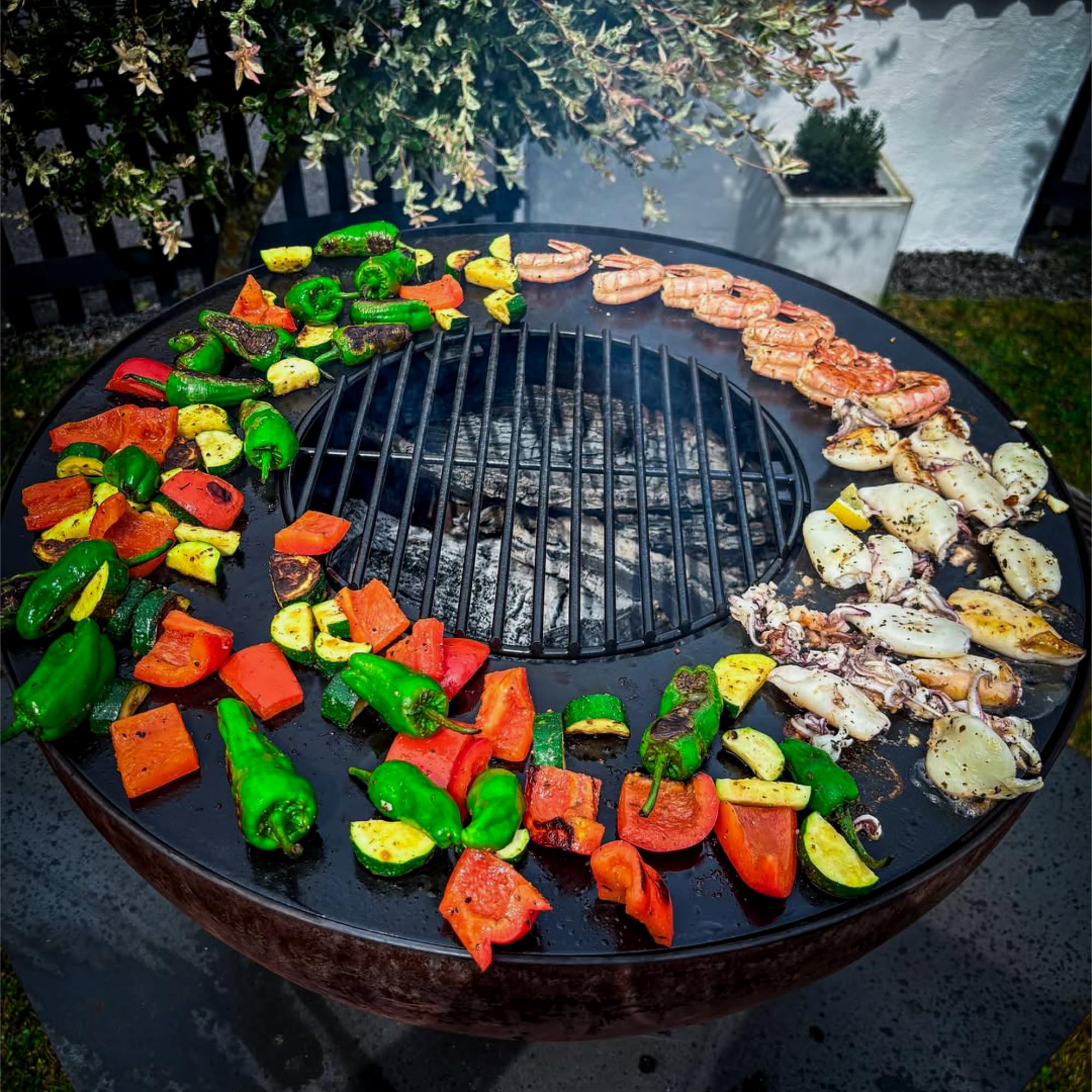 BBQ-Toro Braciere con barbecue, Ø 60 cm, effetto ruggine, braciere per giardino, giardino Fire Pit, Fire Bowl
