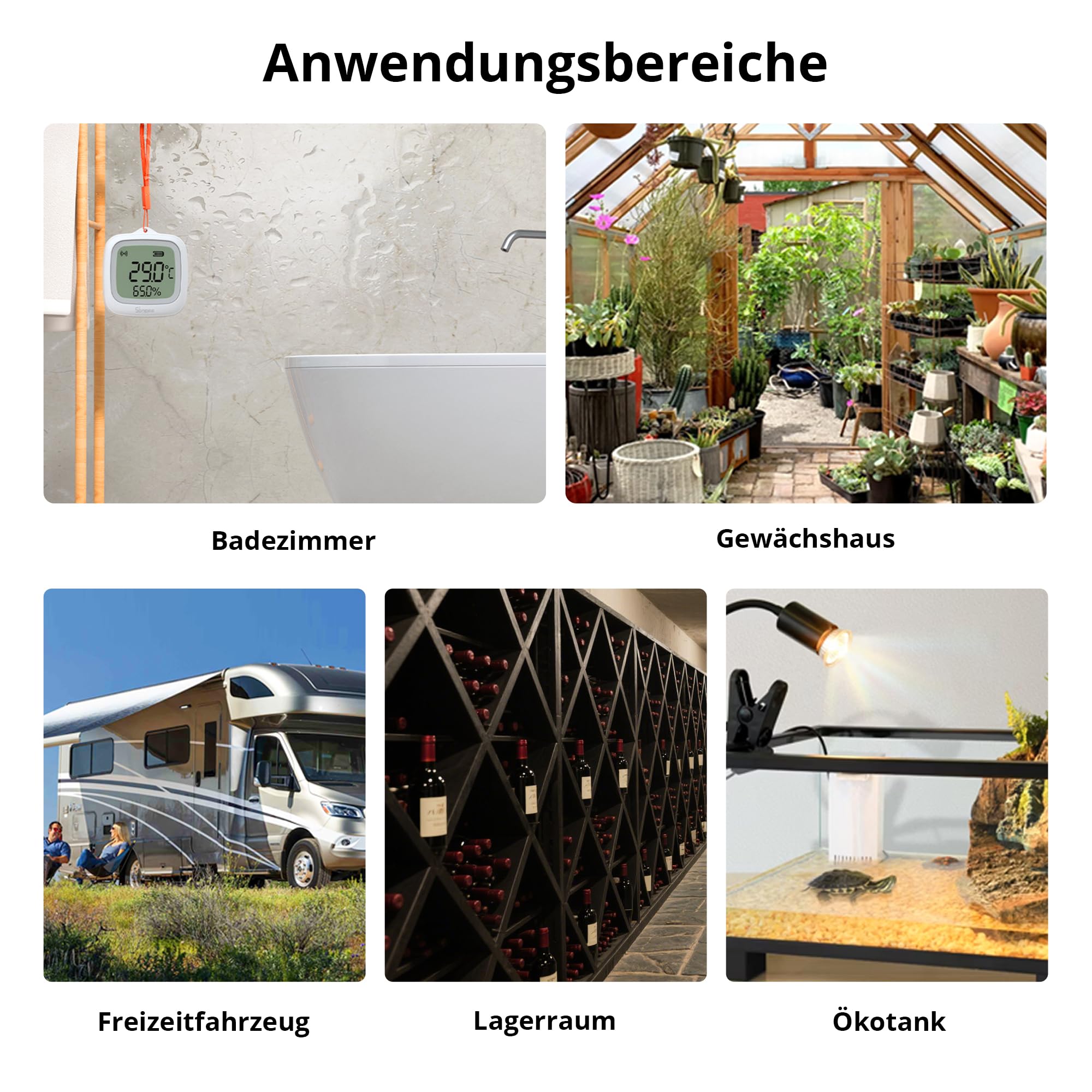 SONOFF SNZB-02WD IP65 Zigbee LCD Smart-Temperatur-Feuchtigkeitssensor, wasserdicht für Gewächshaus/Badezimmer, APP-Überwachung mit Diagrammen, flexible Installation