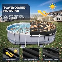 Vista 17 de LXKCKJ Cubierta de Piscina Redonda de 6 Pies, Cubiertas Solares para Piscinas Sobre el Suelo, Cubiertas de Piscina de Tanque de Almacenamiento