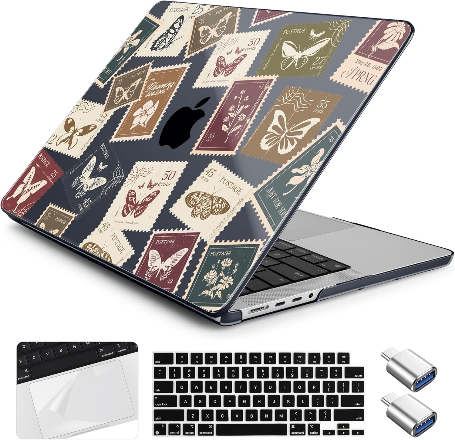 for MacBook Pro 14 inch Case 2026 2025-2021 Release M5 M4 M3 M2 M1 Pro/Max A3427 A3426 A3434 A3112 A3185 A3401 A2918 A2992 A2779 A2442,Case&Keyboard Skin&Trackpad Film&2 OTG, Summer Escape