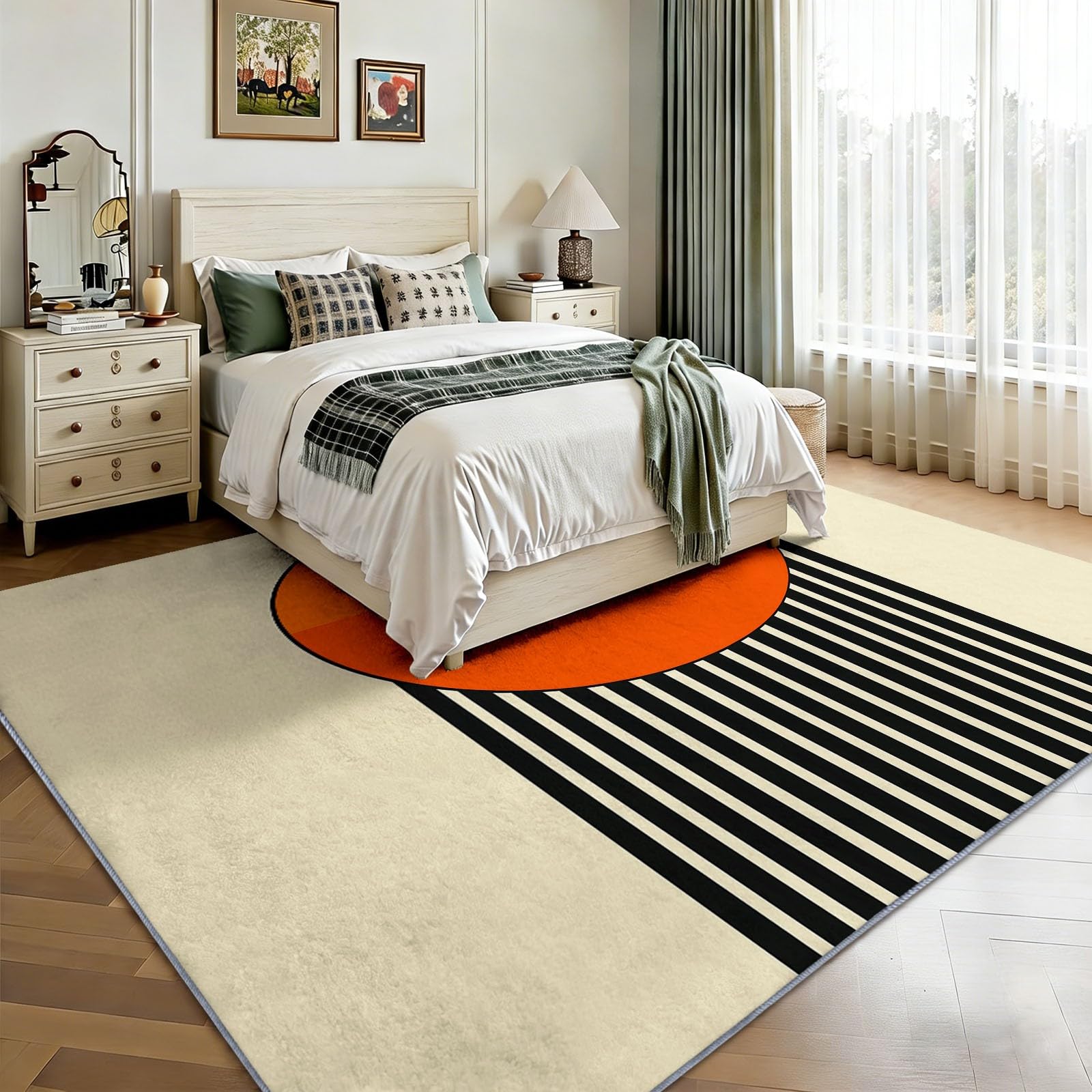 Ultramiękki flanelowy dywan 180 x 240 cm czeskie linie słońca nowoczesny antypoślizgowy i zmywalny dywan do salonu i sypialni - projekt 3D, krótkie włosie i łatwy do czyszczenia, żółty