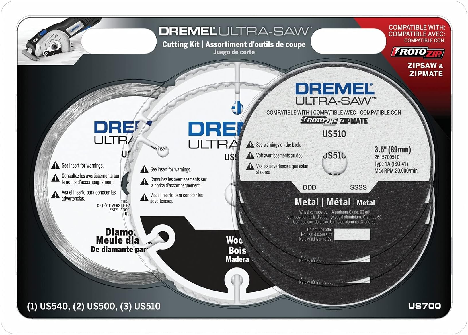 US700 Ultra-Saw 6-Piece Cutting Wheel Kit, White