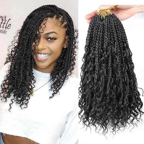 LMZIM 14 Inch Goddess Box Braids Crochet Hair for Black