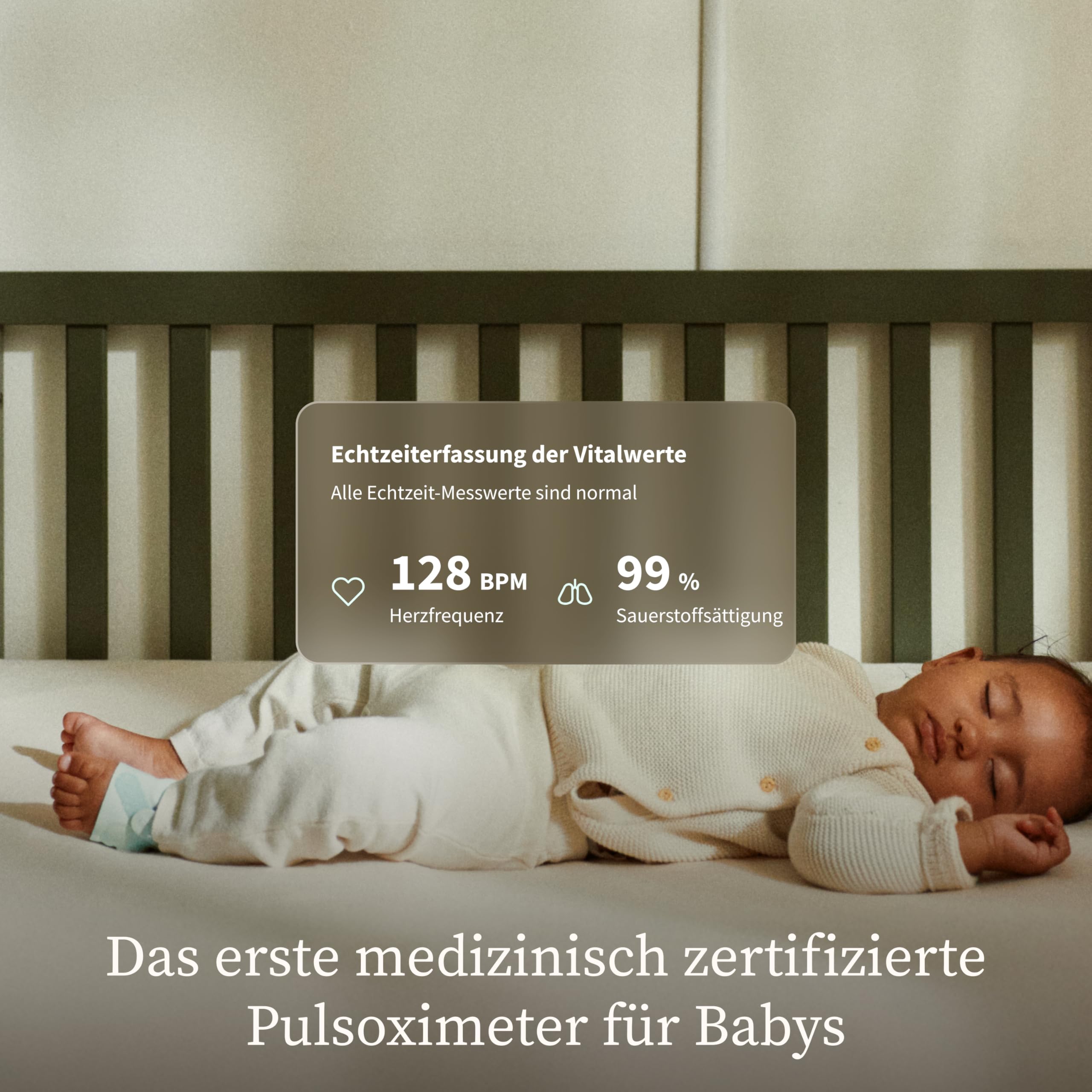Owlet Dream Sock Mint – Smarte Babyüberwachung mit App, Schlaftracking & Benachrichtigungen 0–18 Monate