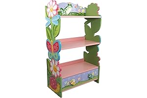 Fantasy Fields Magic Garden Multi-Tiered Wooden Children's Bookshelf and Storage Drawers