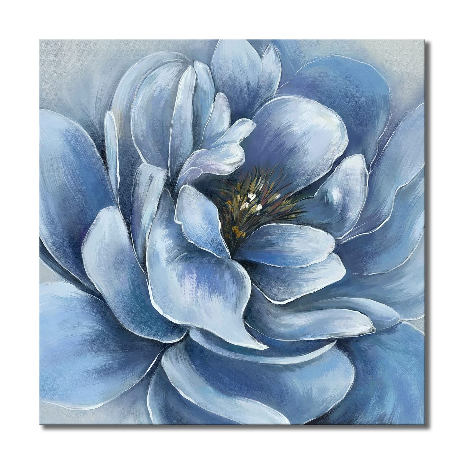 YAYNICE Blue Flower Canvas Print Wall Art