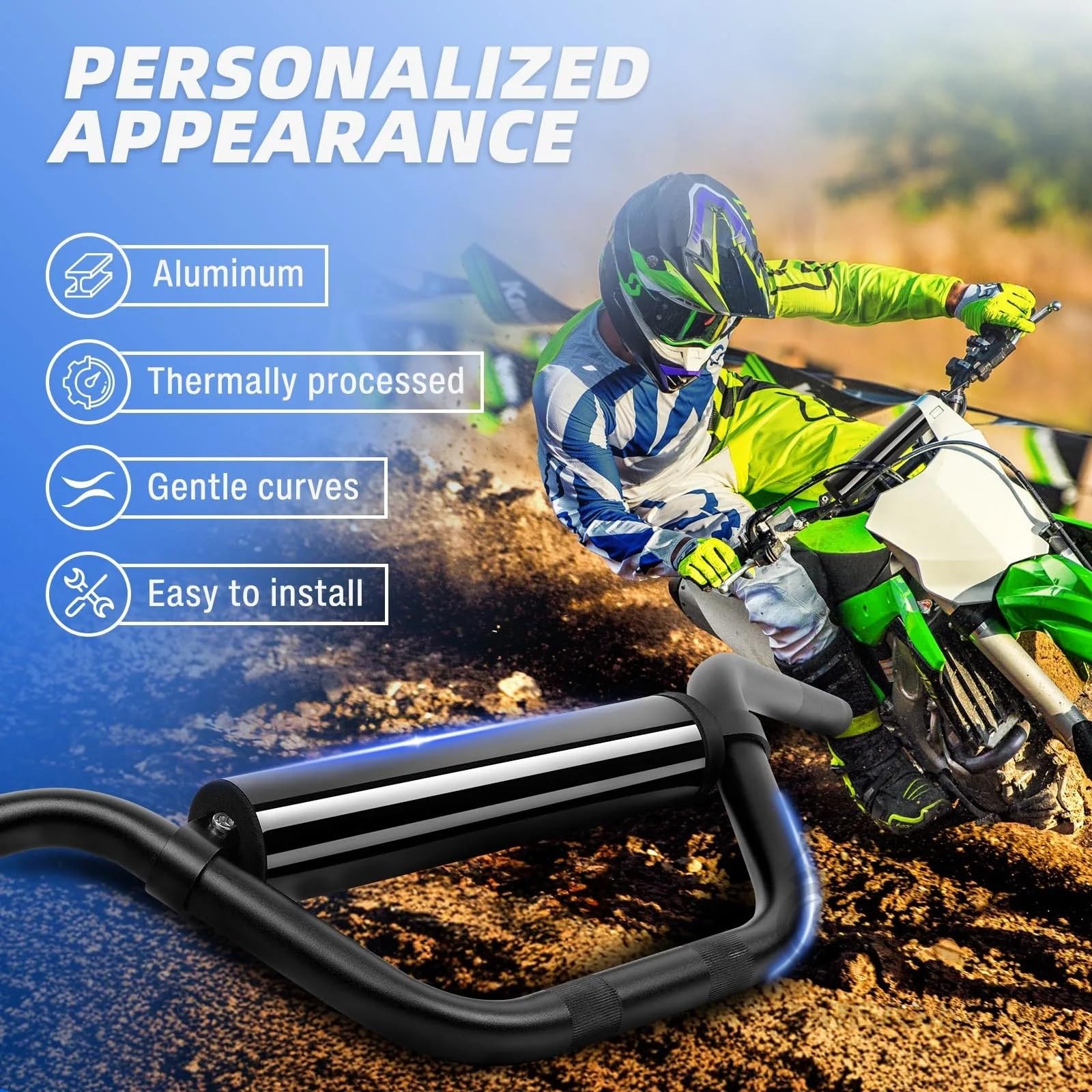 manubri moto alti Manubri per moto Manubrio da 22 mm. Manubrio da 7/8". | Moto Motocross Moto Manubrio in lega di alluminio per Dirt Pit Bike Motor Bike ATV