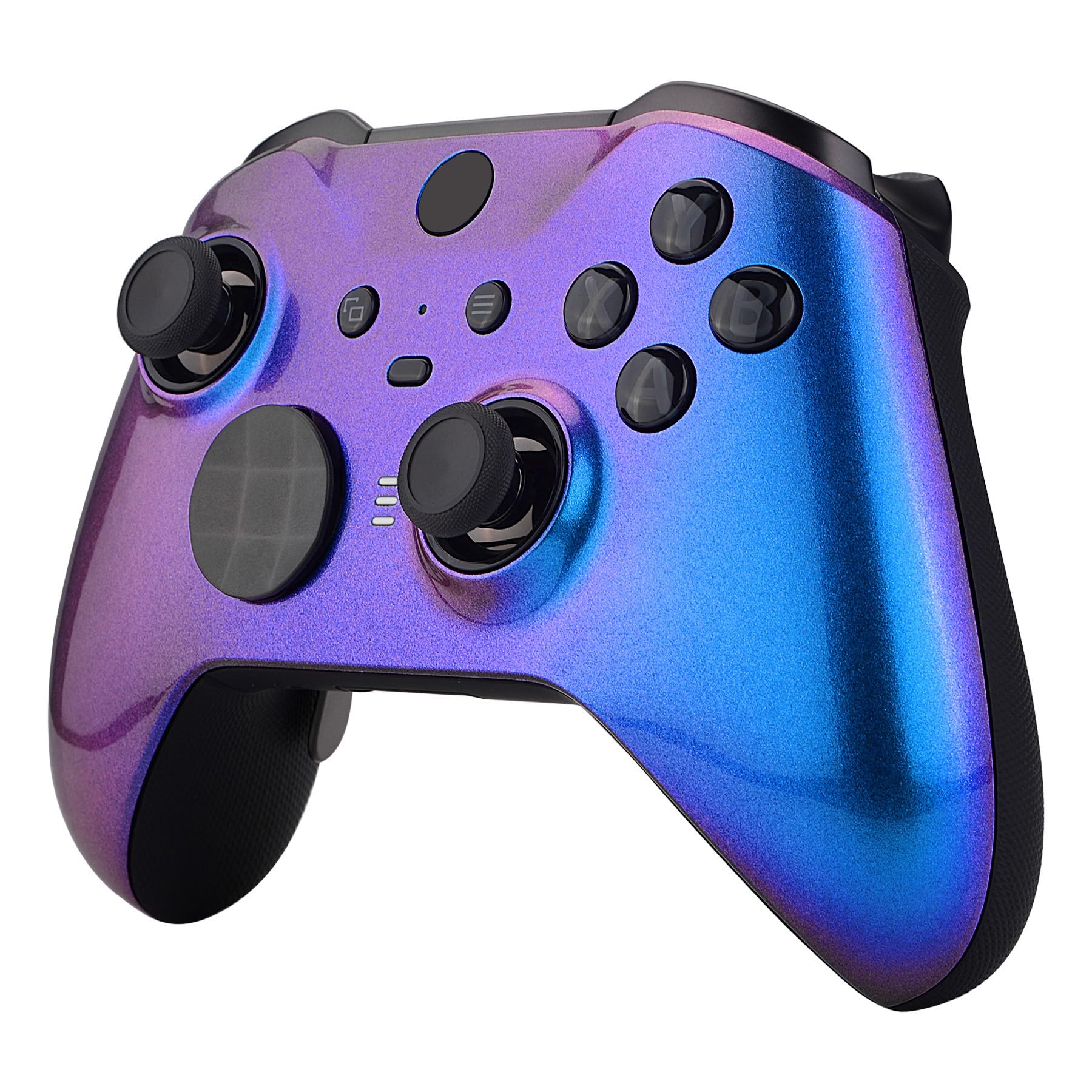 eXtremeRate Cover Custodia per Xbox Elite Series 2 Controller Model 1797,Scocca Case Frontale Ricambio per Xbox Elite Series 2 Controller Wireless Core&2 Anelli-Camaleonte Viola Blu