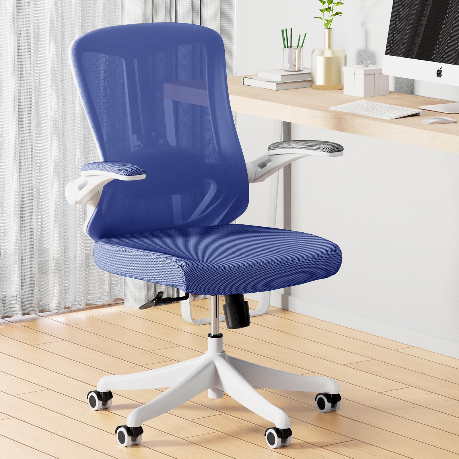 Ergonomic Office Chair - Comfy Desk Chairs with Wheels and Arms, 400LB Heavy Duty Mesh Computer Chairs with Comfortable Lumbar Back Support for Home Office, Bedroom, Study and College Dorm, similar