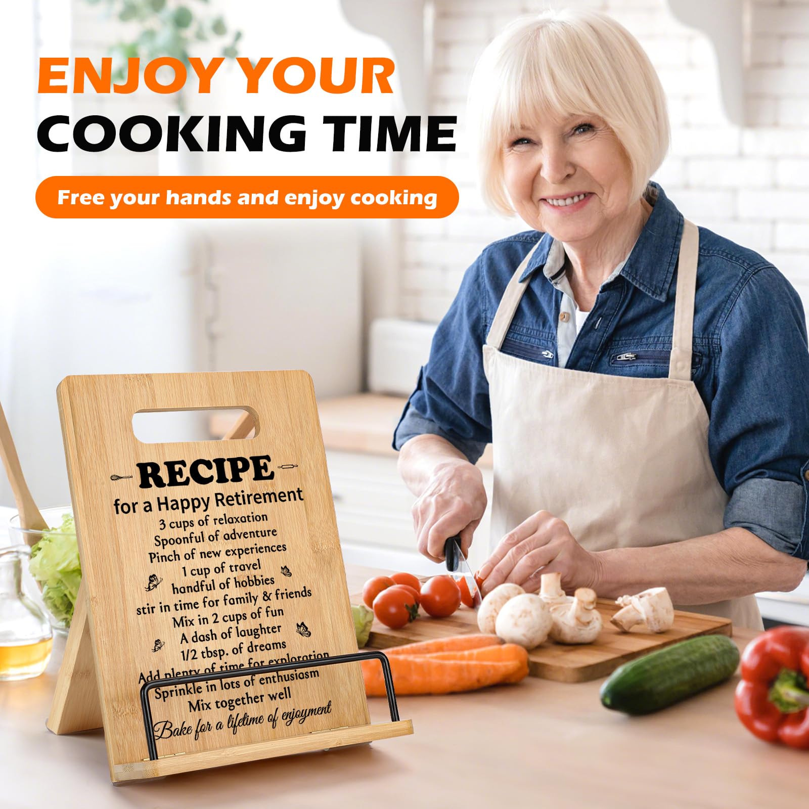 Regalos de jubilación para mujeres, regalos de soporte para libros de cocina jubilados, regalos de compañero de trabajo para mujeres, regalos de despedida para compañeros de trabajo, jefe, dama,