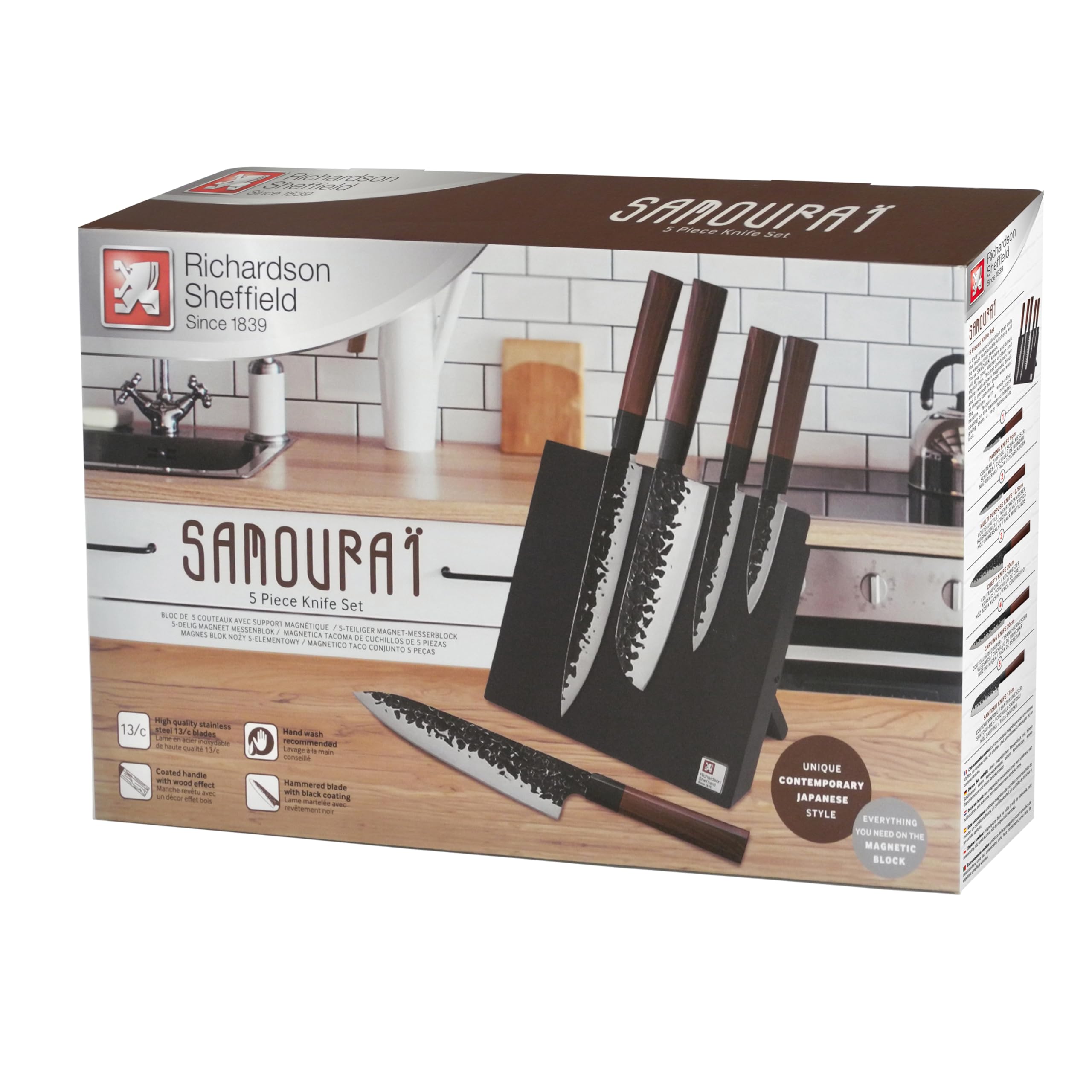 Richardson Sheffield Samouraï - Bloc 5 couteaux de cuisine