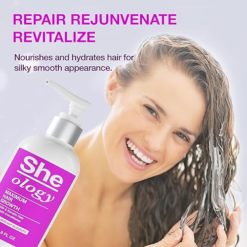 Miniatura 6 de Sheology - Suero para el crecimiento del cabello con biotina y ácido hiaurónico y acondicionador de biotina, suero para el crecimiento del cabello