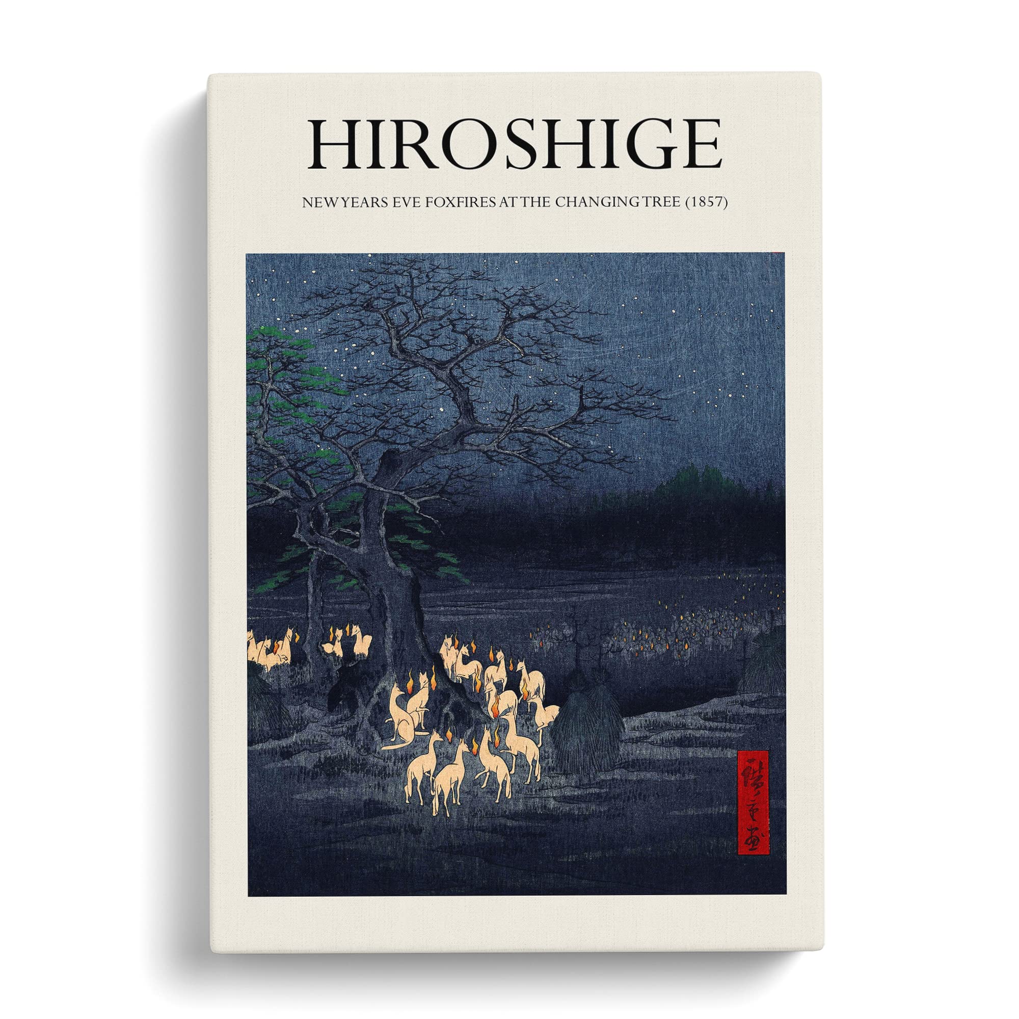 New Years Eve Foxfires By Utagawa Hiroshige Canvas Print, Mixed, 25L x 50W cm - Image 2