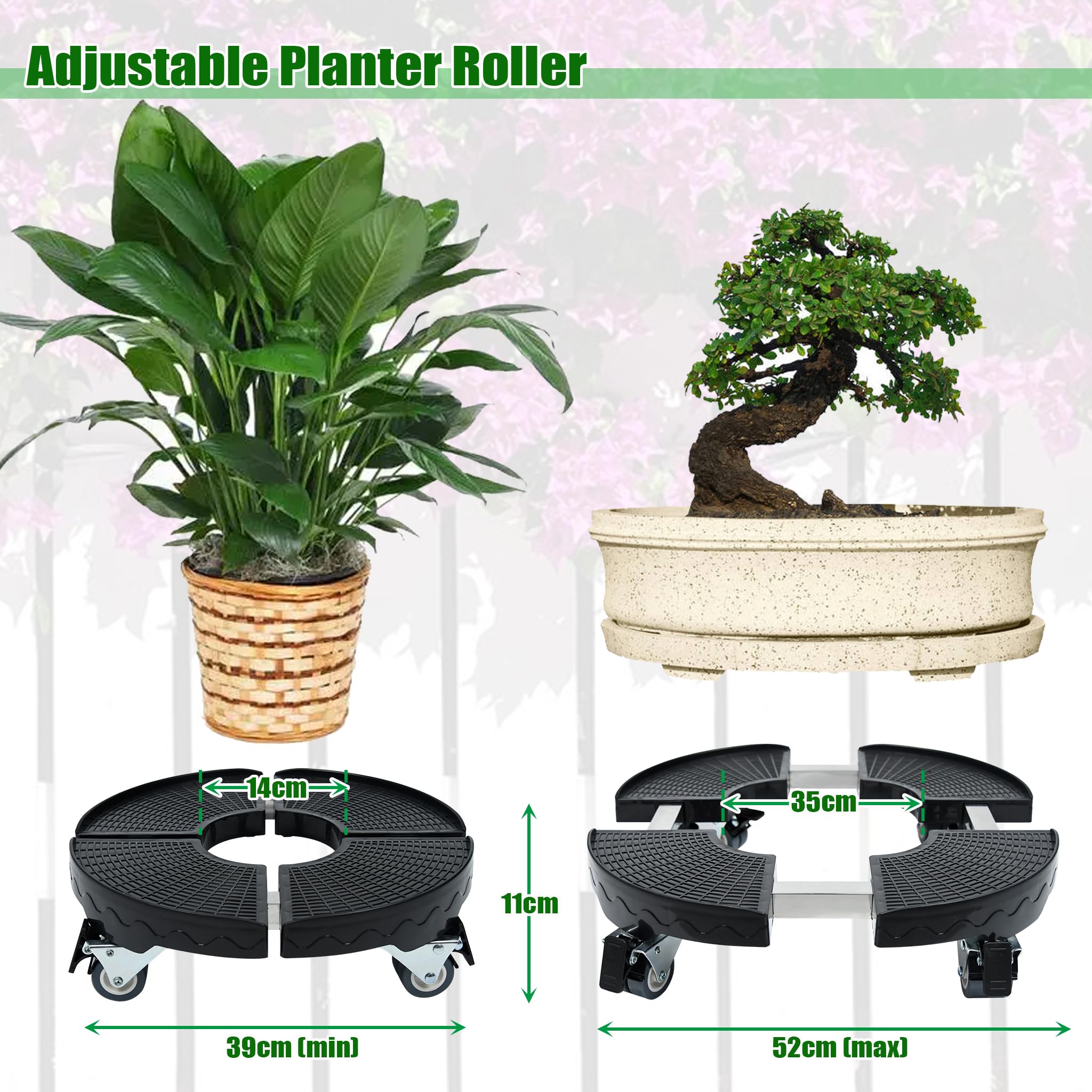Plantenroller, outdoor, diameter 30 cm, rond, plantenonderzetter met