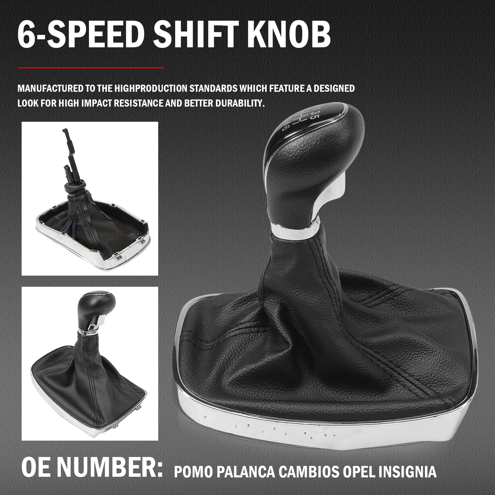 Pomello e cuffia del cambio ZealFix a 6 marce compatibili con Opel Opel Insignia 2003-2017
