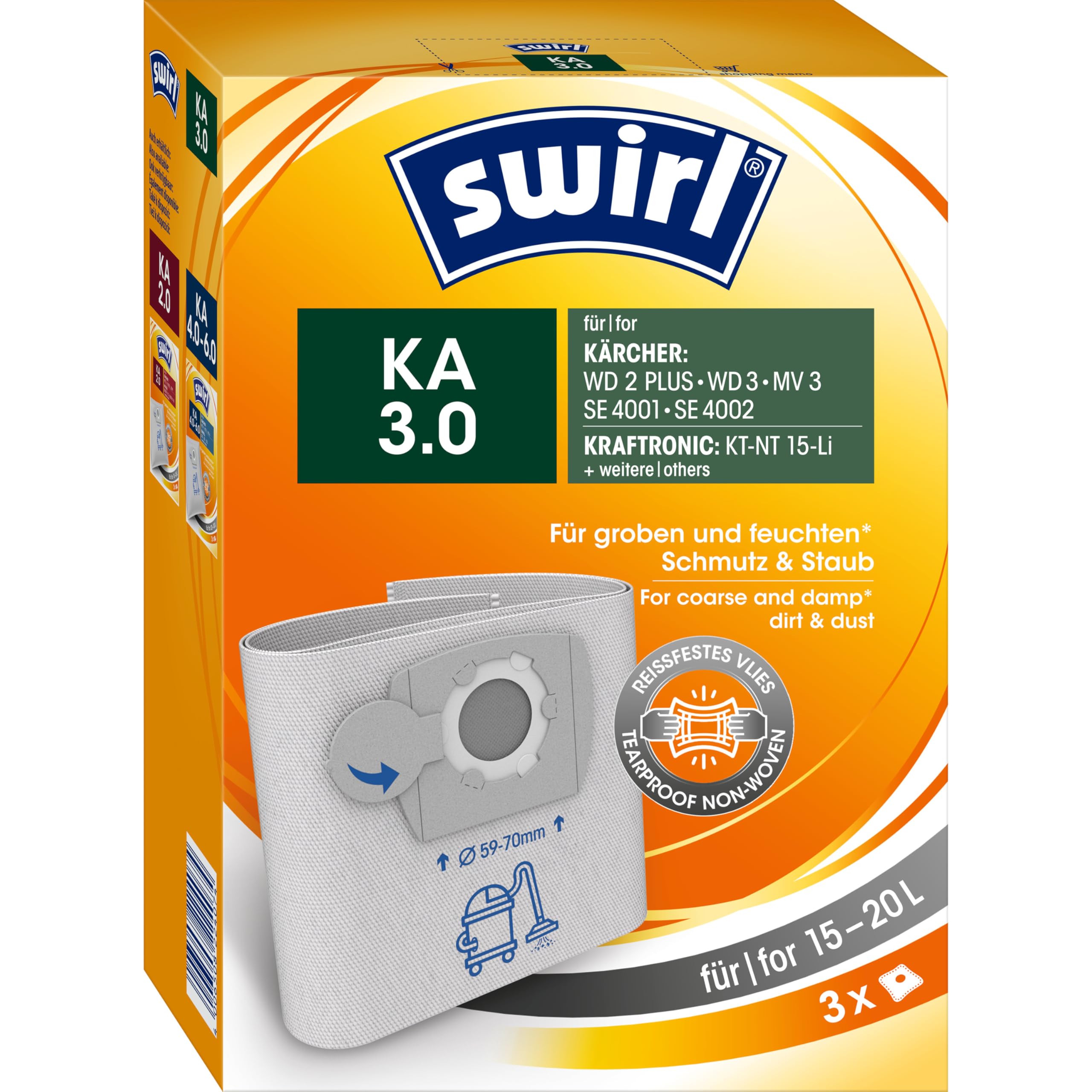 Sacchetti Compatibili Filtro Multistrato ASPIRAPOLVERE CON SACCO SEVERIN CY 7088, Sacchetto Per La Polvere, 750 Compatibili Swirl Y50
