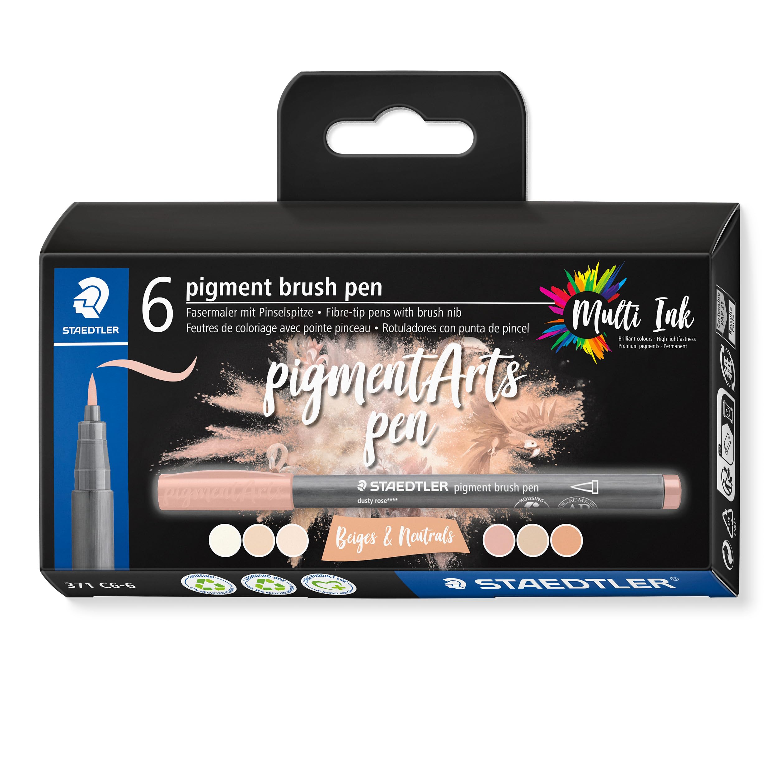 TG. Standard) Staedtler Brush pen Pigment Arts, cartuccia da disegno