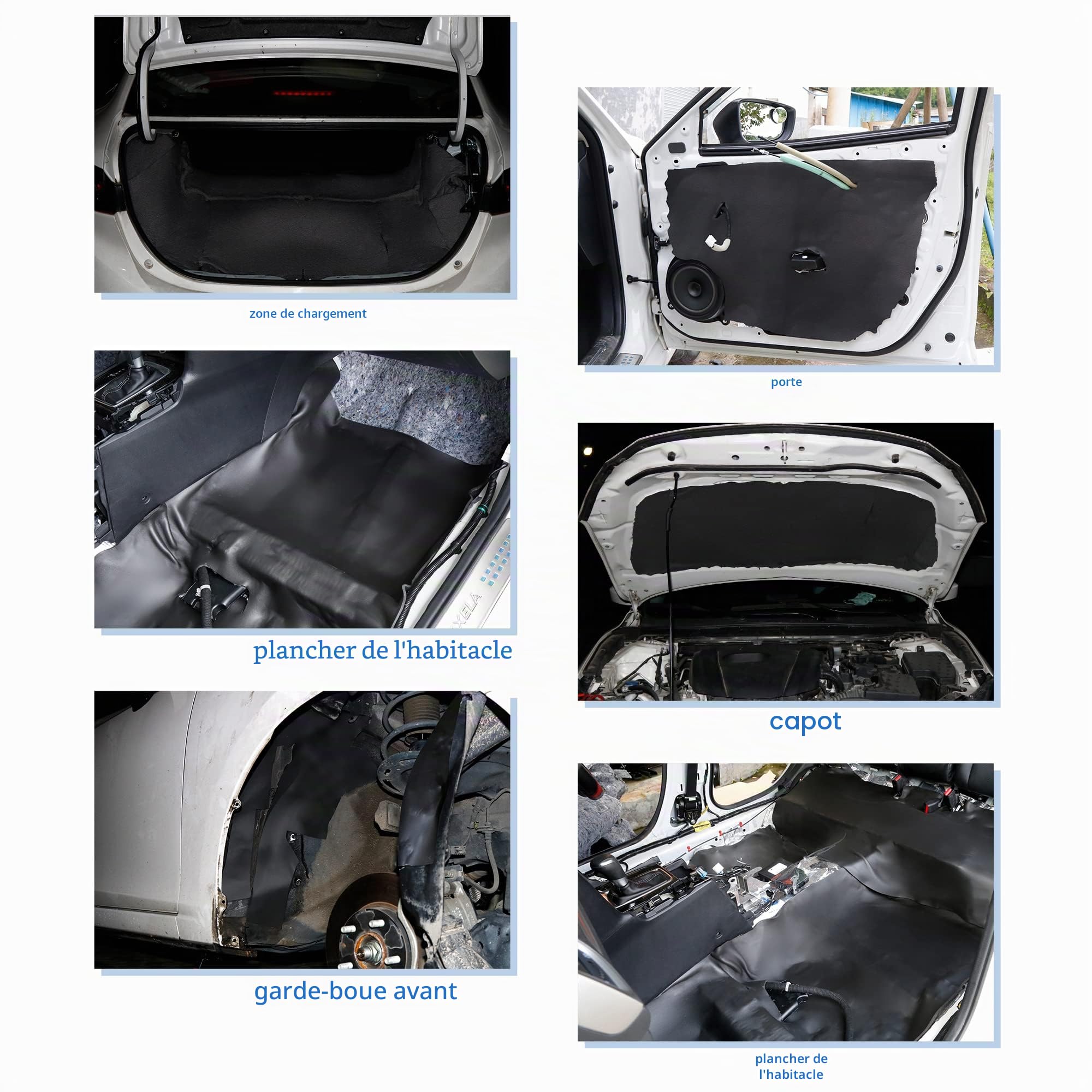 sourcing map Isolant Phonique Thermique pour Voiture Noir 1pc 10mm | Matériau: Mélanges De Coton, Dimensions: 150x50cm, Utilisation: Plafond, Porte, Sol, Hayon, Pare-Feu, Passage De Roue, Coffre