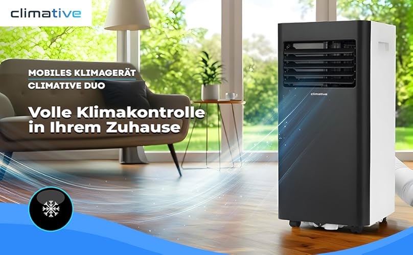 Bild 6 - Mobile Klimaanlage mit Abluftschlauch 10000 BTU Portable Air Conditioner DUO WiFi Tuya Smart 2,9 kW Klimaanlage Mobil bis 29 m² Wohnung Fensterabdichtung