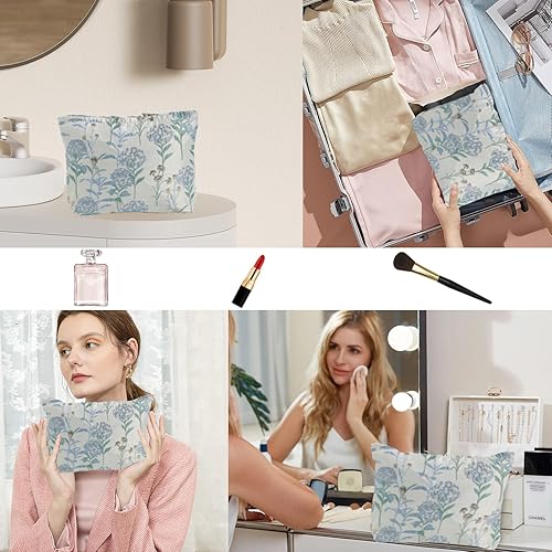 Miniatura 5 de LYDZTION Bolsa de maquillaje de diente de león para mujeres, bolsa de maquillaje de lona de gran capacidad, bolsa de aseo de viaje, organizador de
