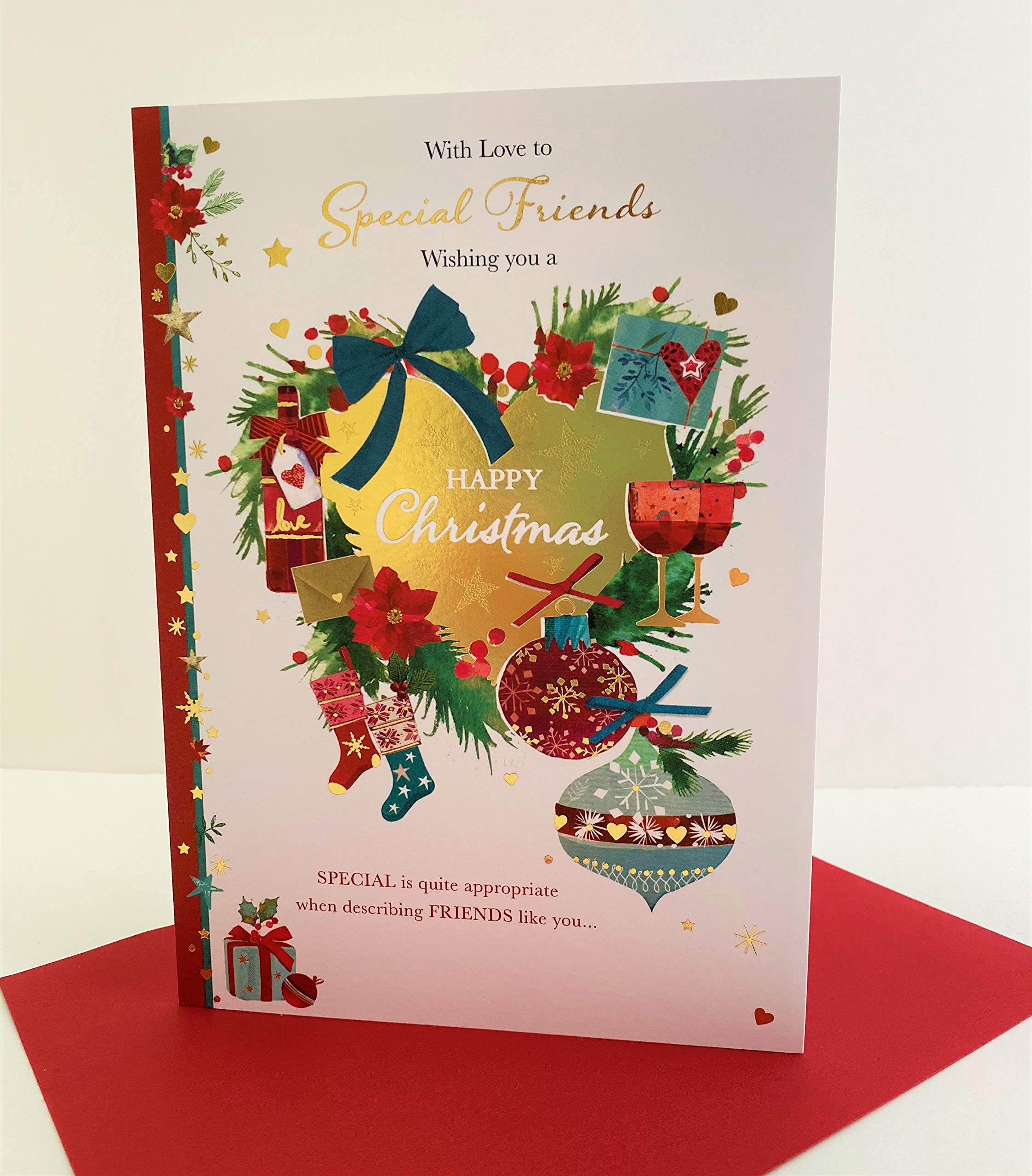 Weihnachtskarte 'Special Friends' Von Words N Wishes – Mit Goldfolie, Maße 15,3x21,2 Cm