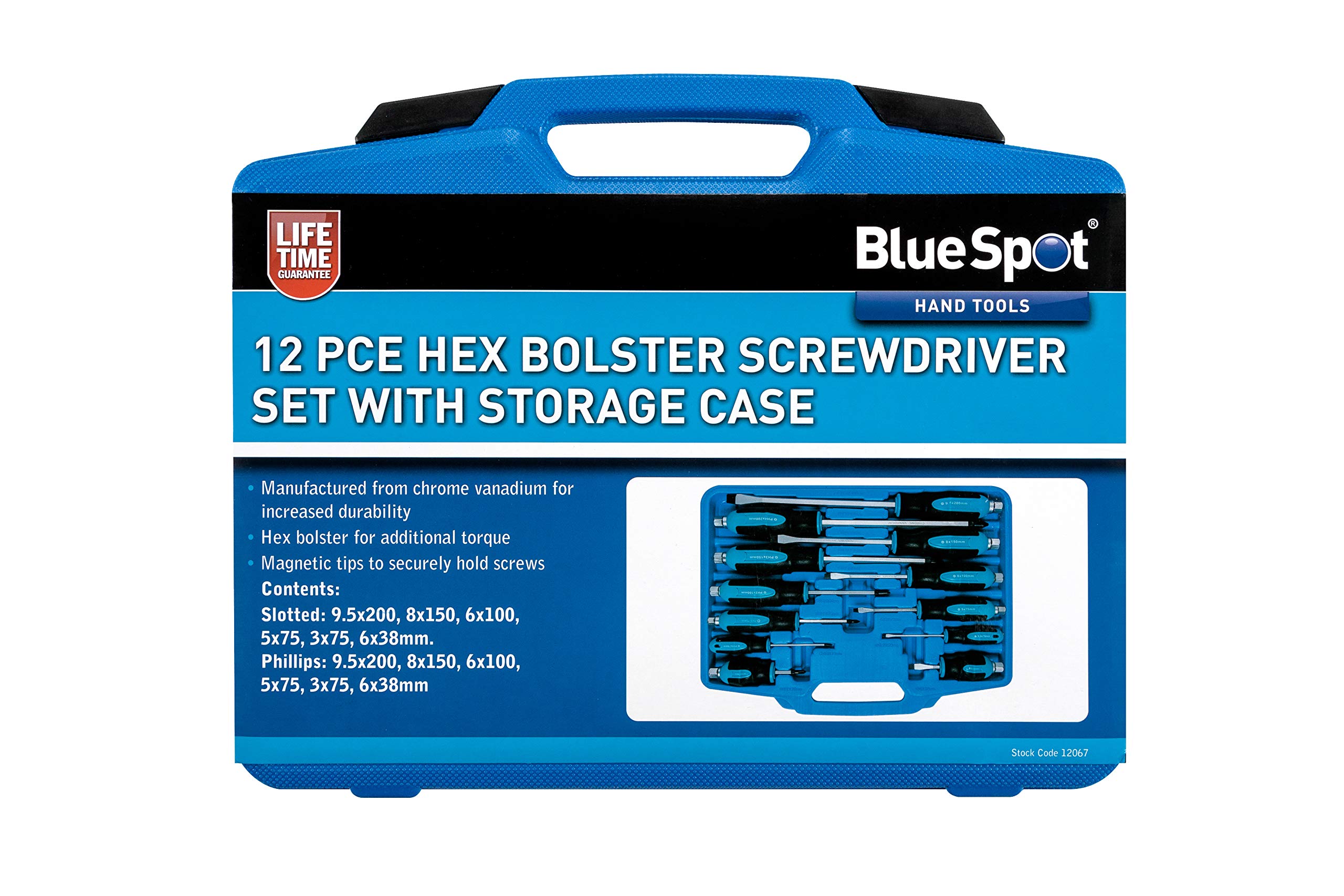 Bluespot 12067 12 Piece Hex Bolster Screwdriver Set