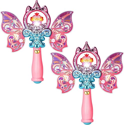 EZVYAO Varitas mágicas iluminadas para niños, varita de juguete intermitente de princesa con sonido, recuerdos de fiesta de cumpleaños, accesorios