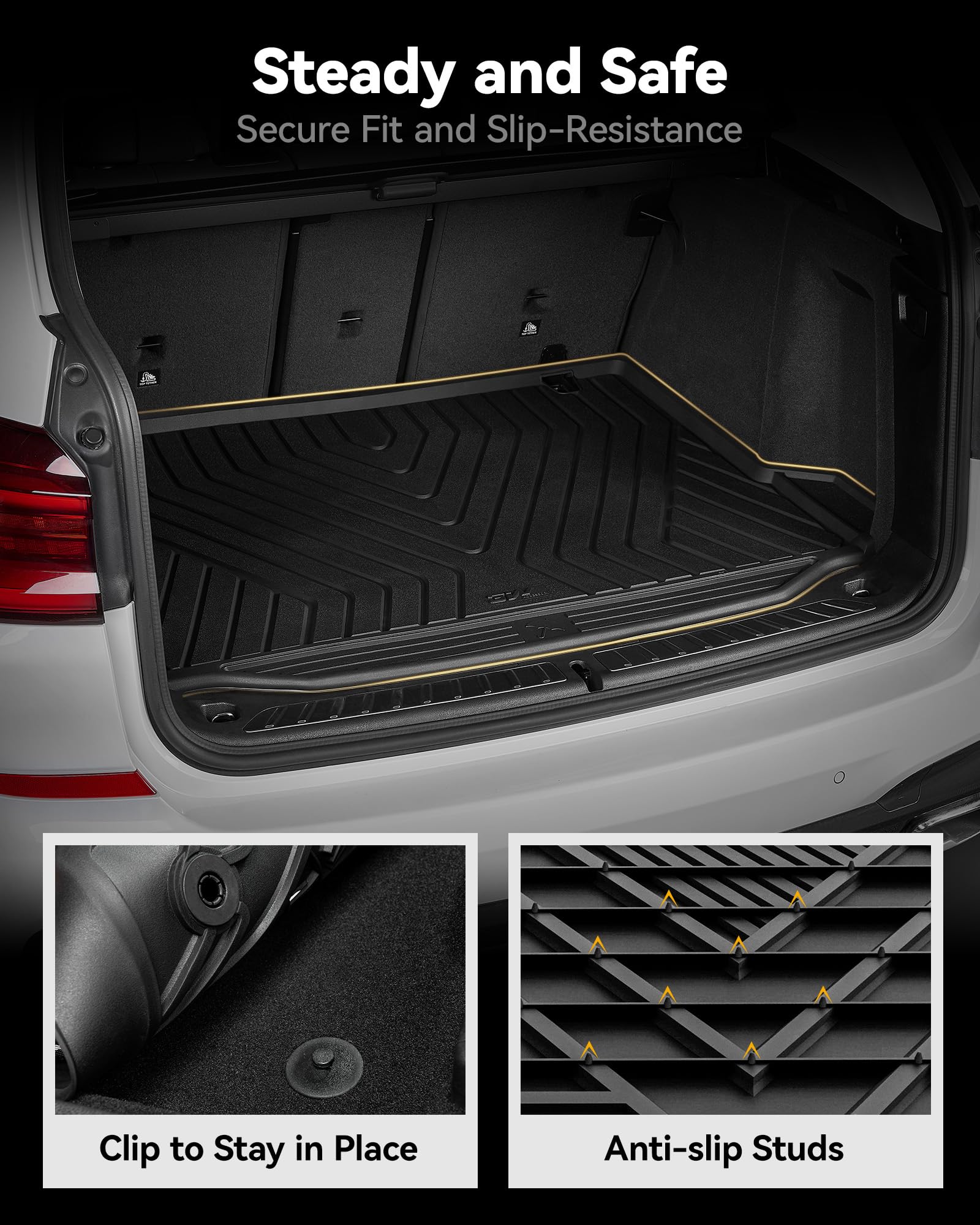 3W kofferraumwanne für BMW X3 G01 2024/iX3 G01 2021-2025, Nicht für PHEV, Thorex™ Allwetter Maßgeschneiderte Kofferraummatte BMW X3/iX3 Auto Kofferraum Zubehör, Wasserabweisend & Pflegeleicht