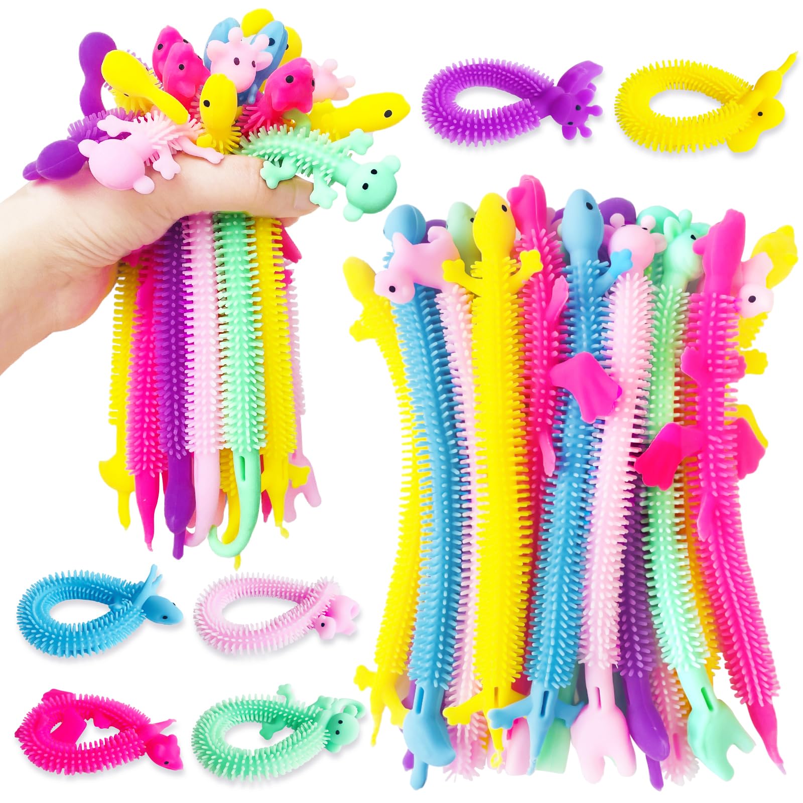 Amazon.co.jp: 伸縮性のあるフィジェットストリングトイ 40個 ストレス