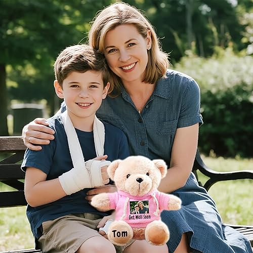 Miniatura 2 de Get Well Soon - Oso de regalo para mujer y hombre, cómodo animal de peluche suave, oso de peluche para el hospital Get Better Soon, color verde