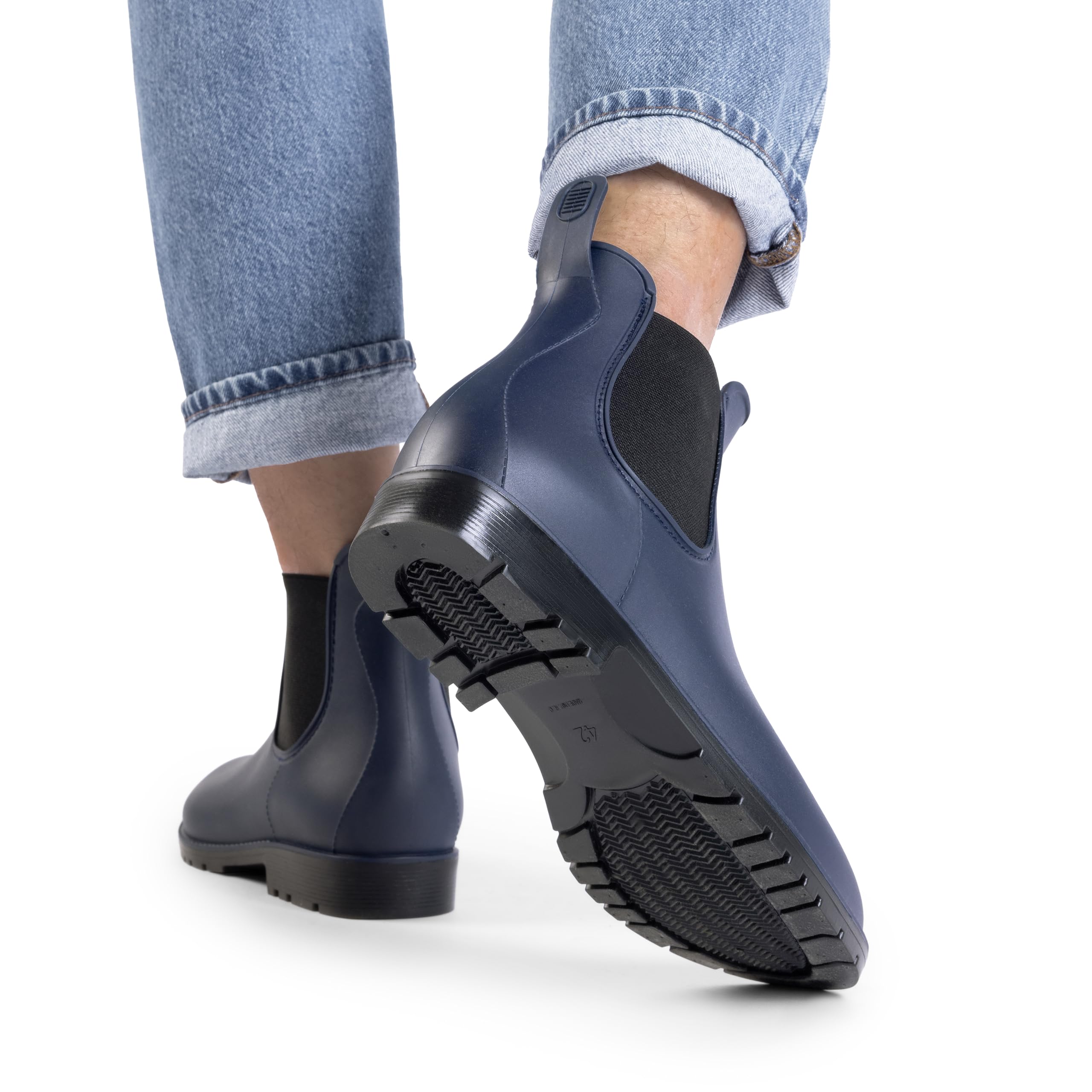 DREAM PAIRS Kalosze męskie kalosze do kostek krótkie botki Chelsea Wodoodporne kalosze łatwiejsze zakładanie i zdejmowanie