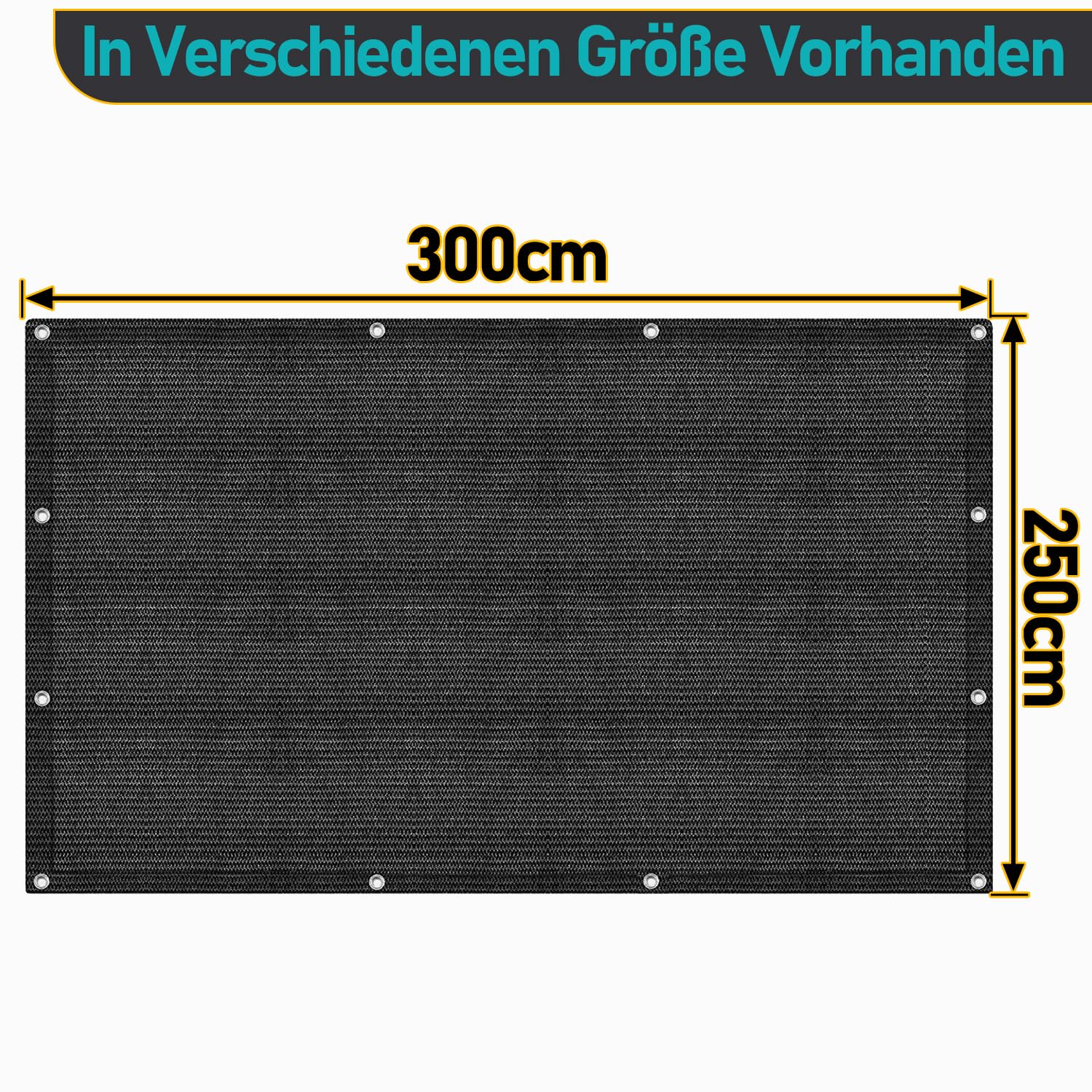 Jiubiaz Voortenttapijt, luifeltapijt, campingtapijt met 12 gaten, 13 haringen en draagtas, ademend, antislip, wasbaar, campingmat, voortentvloer (zwart, 250 x 600 cm
