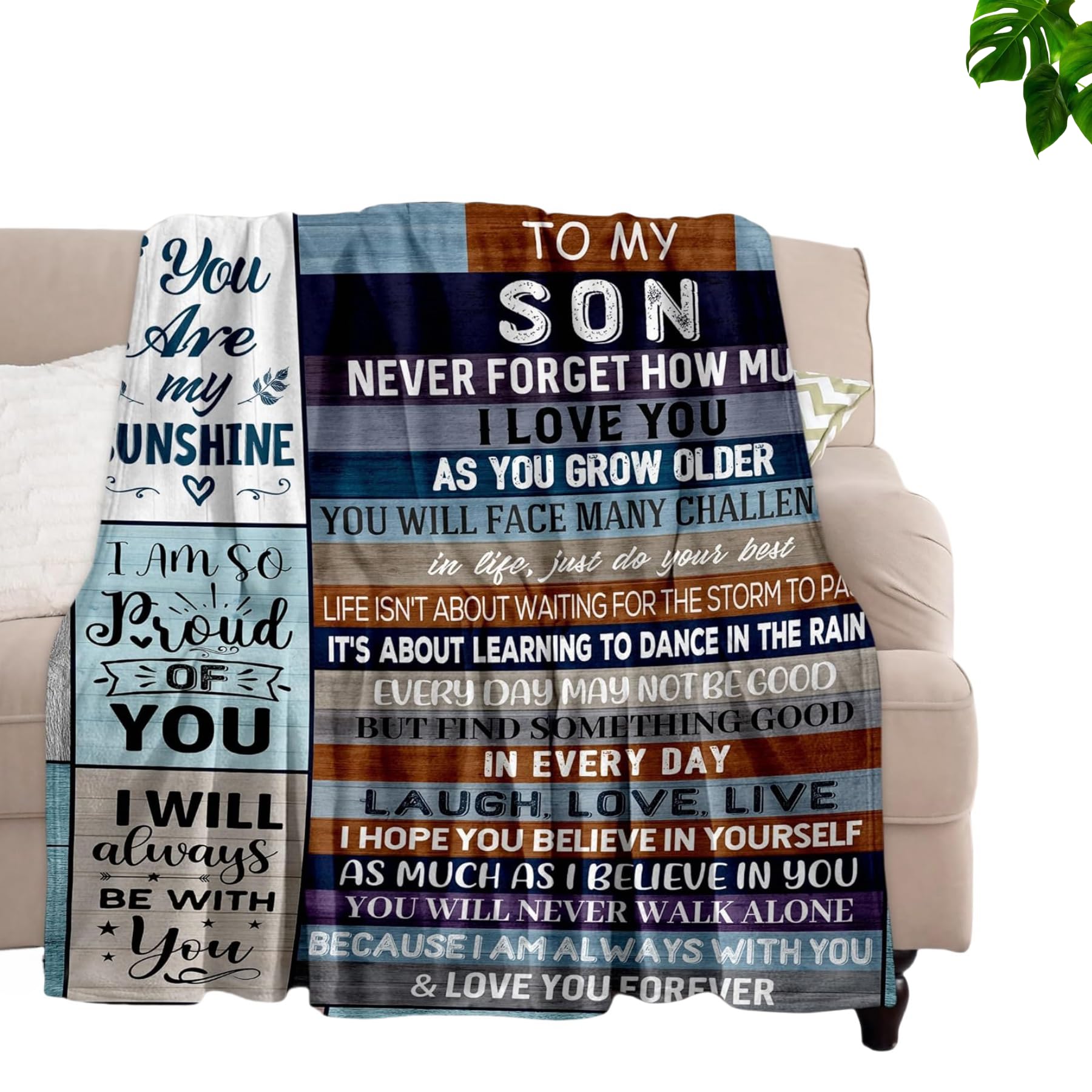 Gtoaxxno Gifts for Brother, to My Brother Birthday Gifts for Brother Adult, Big Brother Gifts for Christmas Graduation Throw Blanket (Son,204x153cm)