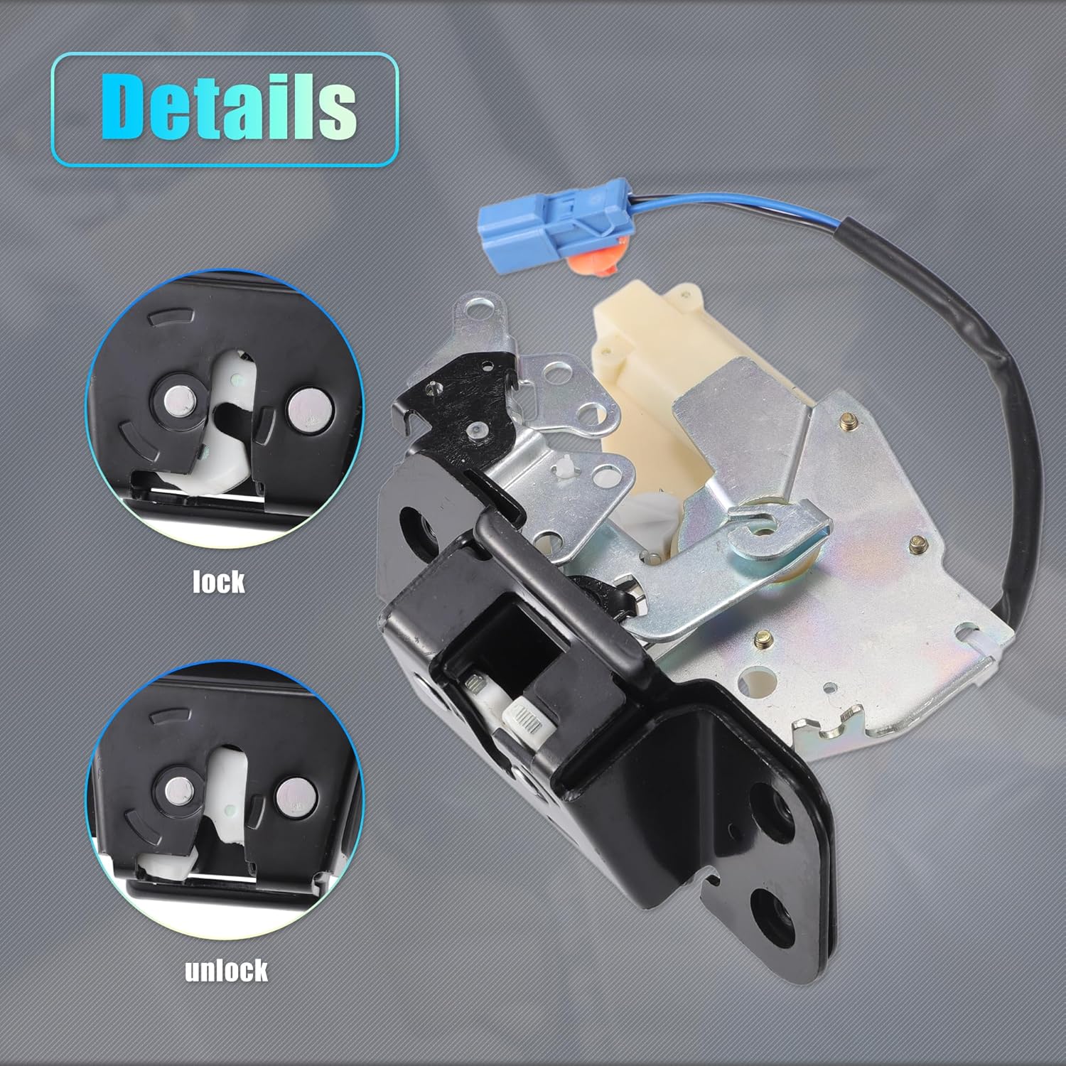 X AUTOHAUX Replacement Rear Liftgate Door Lock Actuator with Cable for Honda Pilot 2003-2008 Tailgate Latch Assembly No.74801S9VA01
