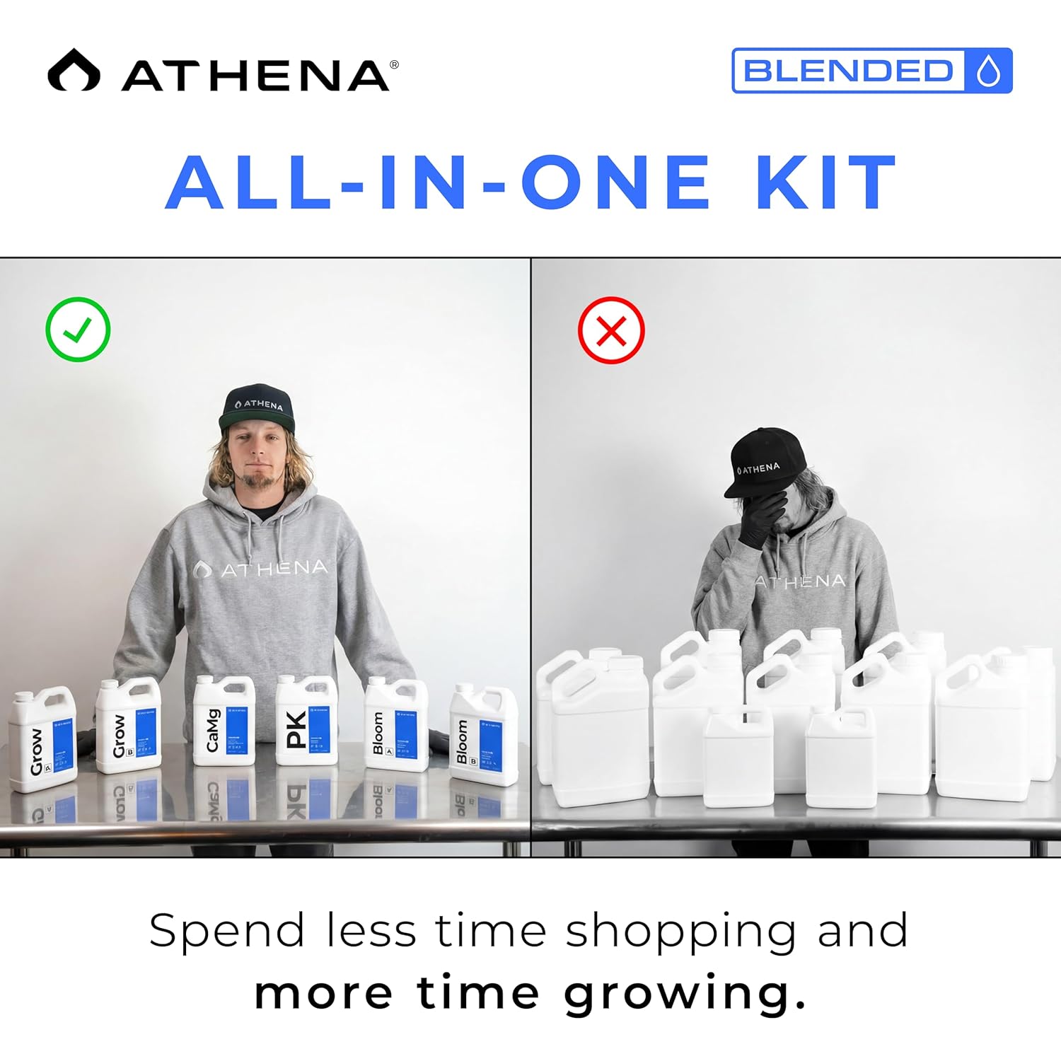 Athena Blended Line Nutrients Starter Kit | Complete 8-Part Nutrient and Fertilizer Solution (Grow A&B, Bloom A&B, PK, Cleanse, Balance, CaMg) for Home Growers – 32oz Bottles